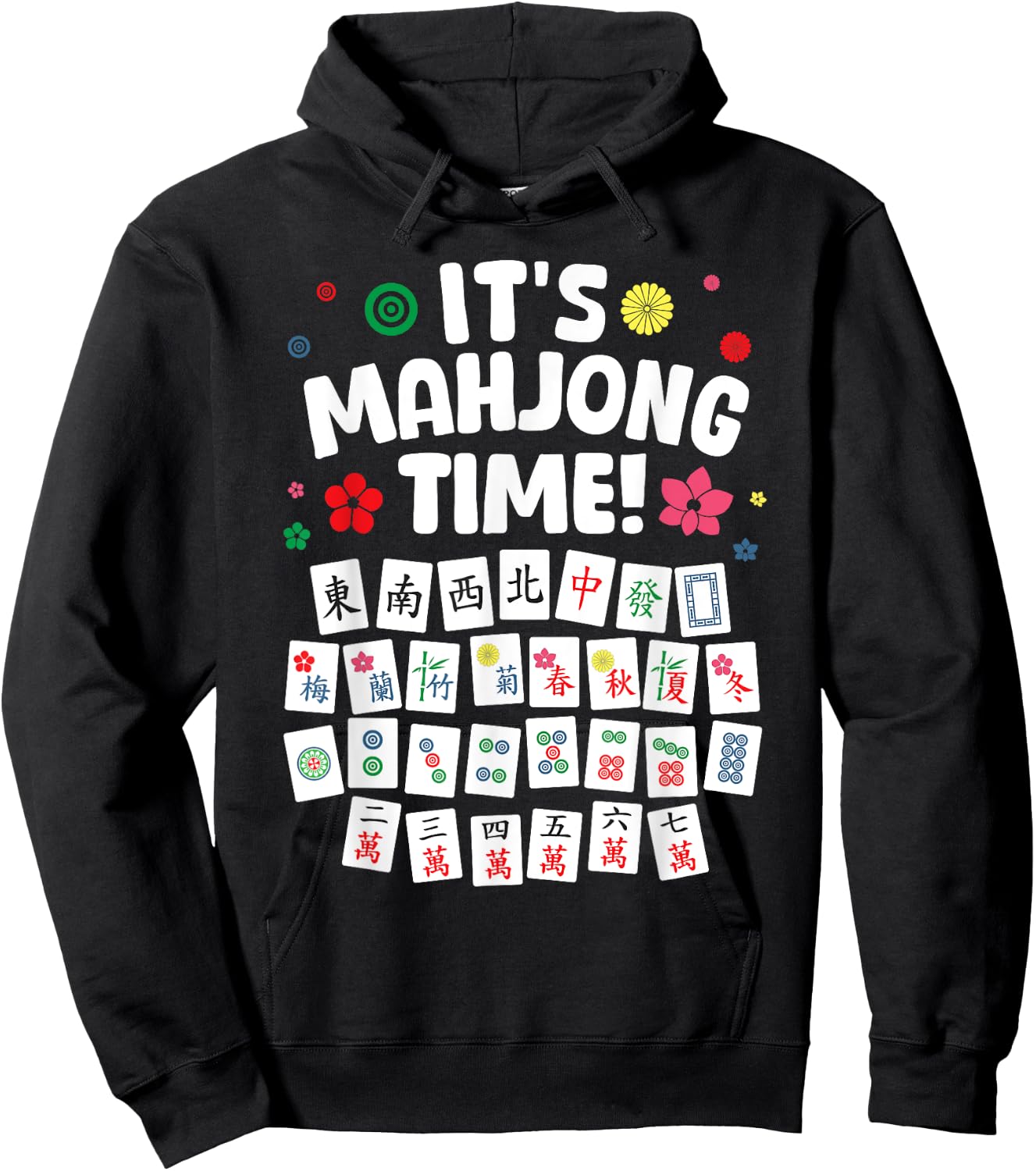 Funny Mahjong Design Women Mah Jongg Mahjong Player Hoodie - Hoodie | Black