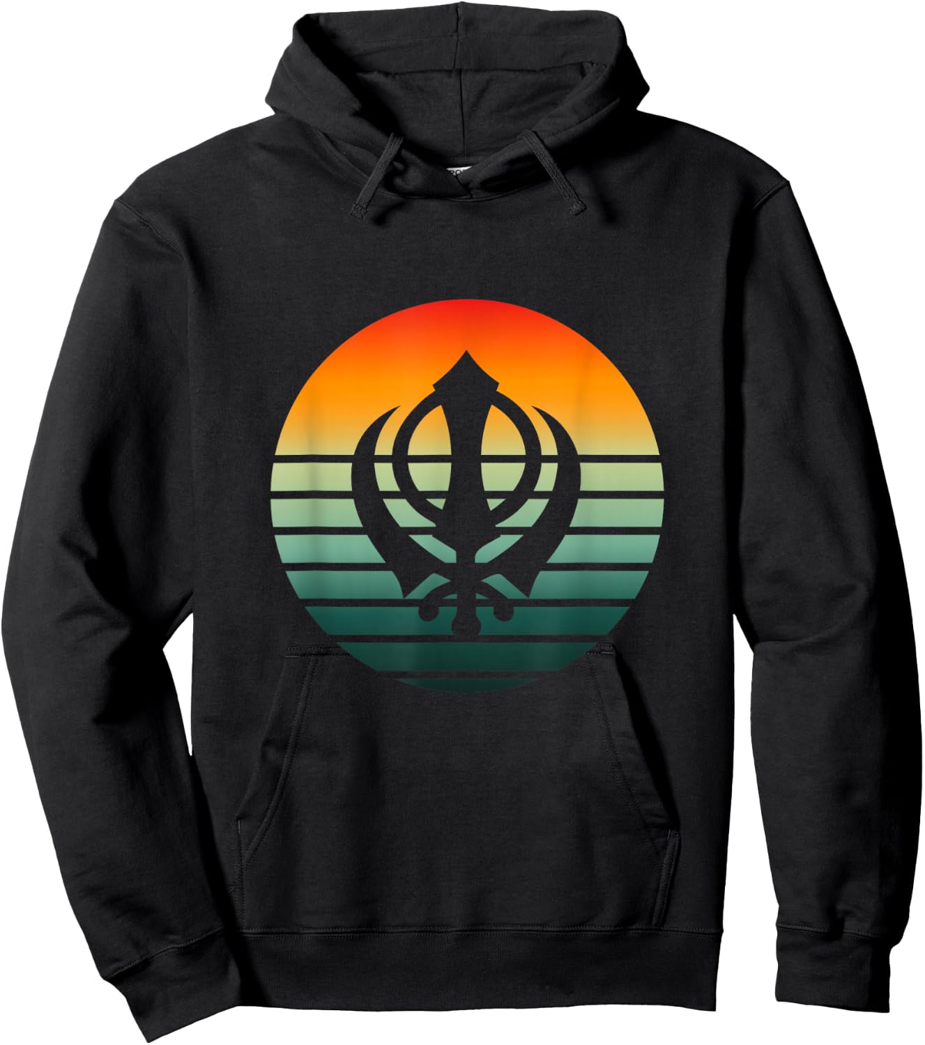 Retro Vintage Singh Khanda Punjabi Sikh Khanda Hoodie - Hoodie | Black