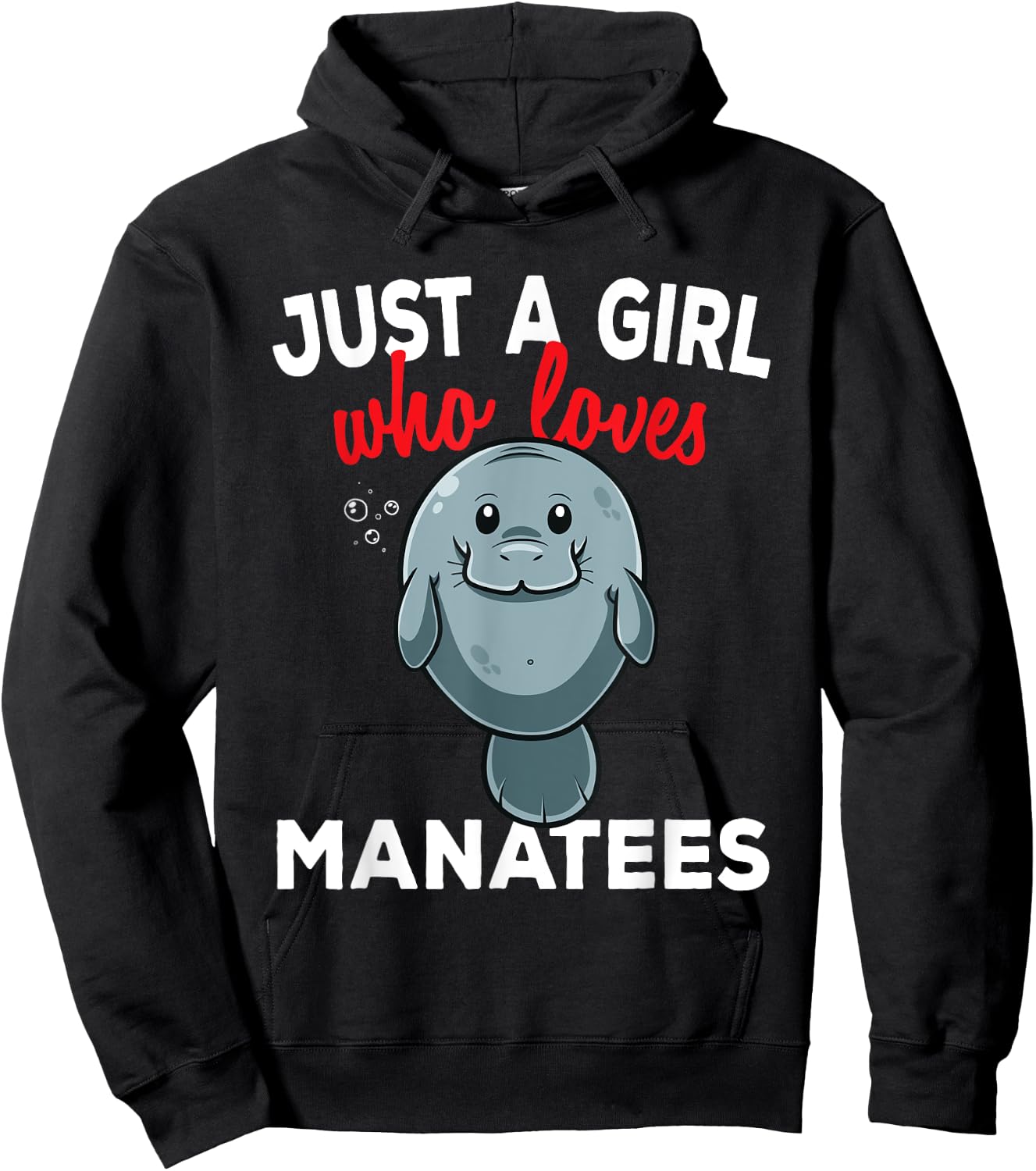Just A Girl Who Loves Manatees Chubby Mermaid Lover Hoodie - Hoodie | Black