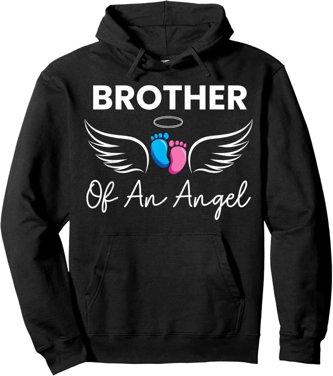 Brother of an Angel Pregnancy Infant Loss Baby Stillbirth Hoodie - Hoodie | Black
