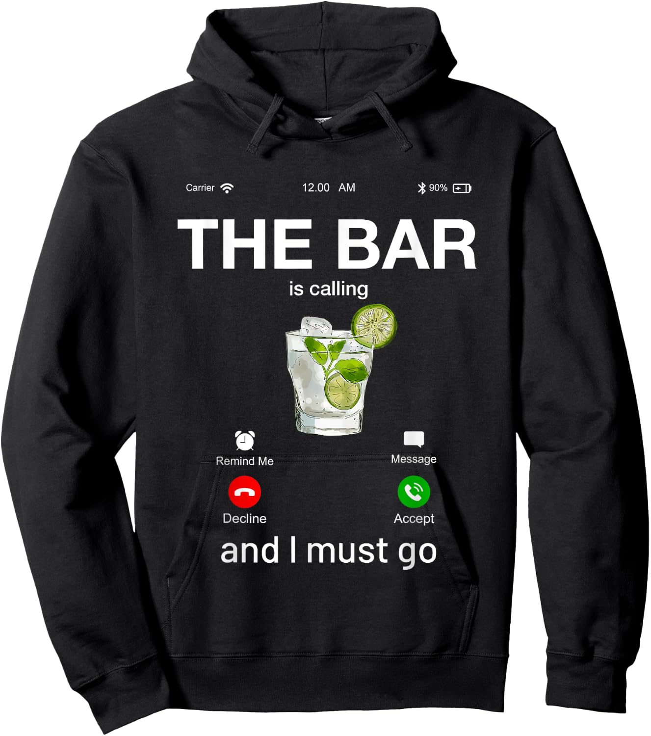 The bar Is Calling and I Must Go Novelty Graphic Designs Hoodie - Hoodie | Black