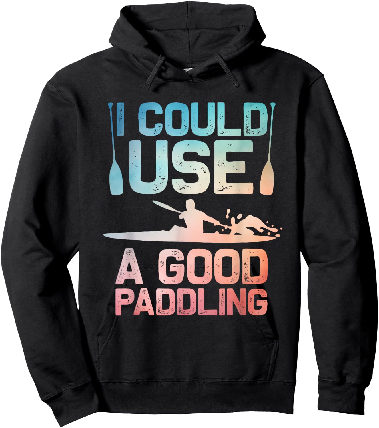 Cute Kayak Art Women Kayaking Kayaker Paddling Kayak Hoodie - Hoodie | Black