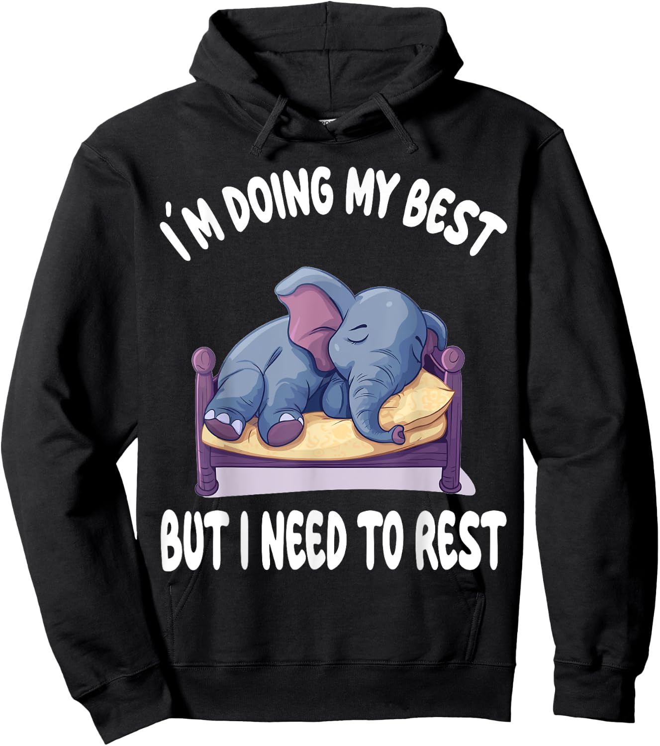 Elephant Official Sleepshirt Pajamas Nightgown Hoodie - Hoodie | Black