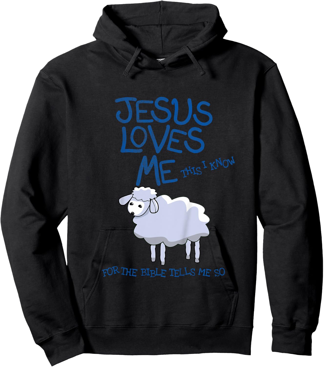 Kids Jesus Loves Me This I Know Lamb, Boys and Girls Hoodie - Hoodie | Black