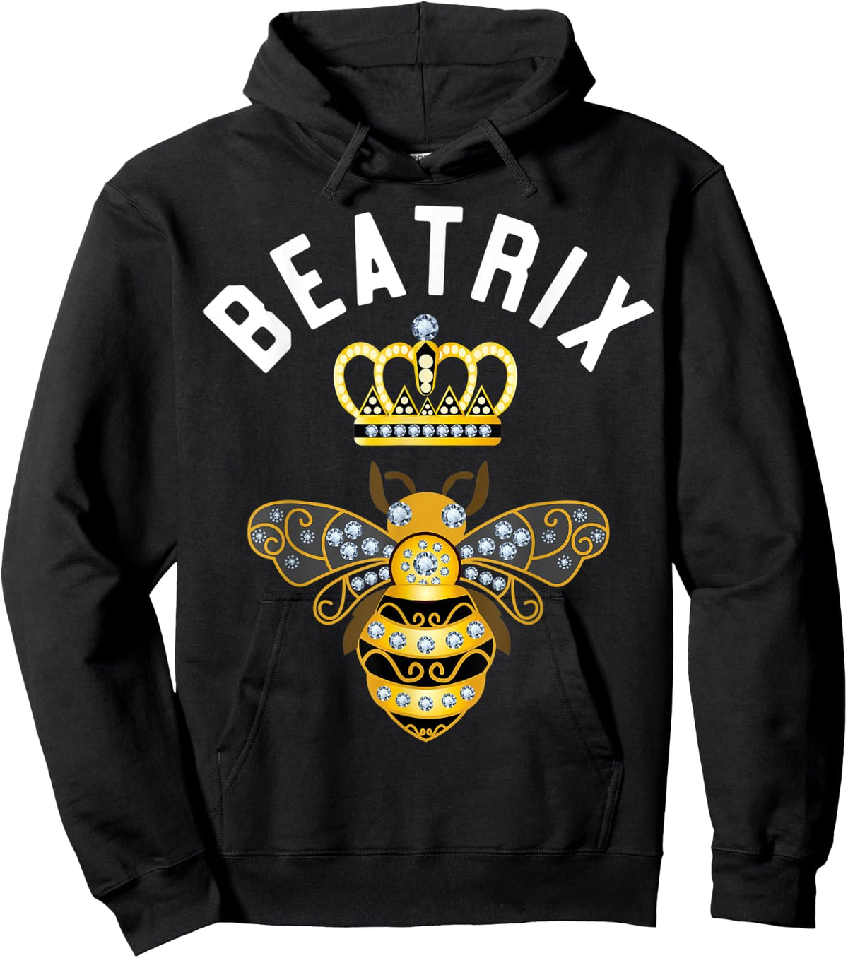 Beatrix Name Beatrix Birthday Gifts Queen Crown Bee Beatrix Hoodie - Hoodie | Black