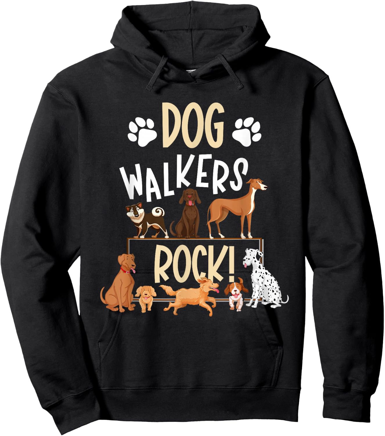 Dog Walkers Rock Dog Walking Best Dog Walker Hoodie - Hoodie | Black