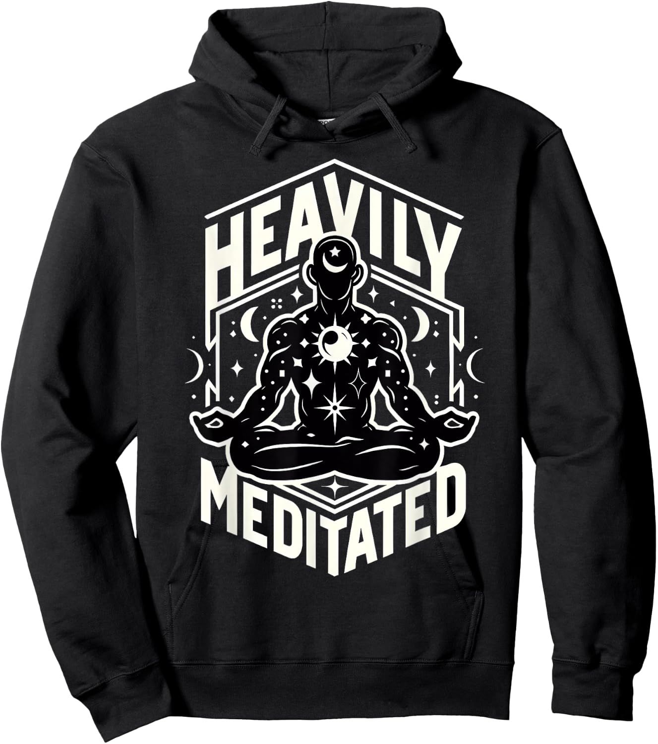 Heavily Meditated Funny Men's Meditation Mindfulness Yoga Hoodie - Hoodie | Black