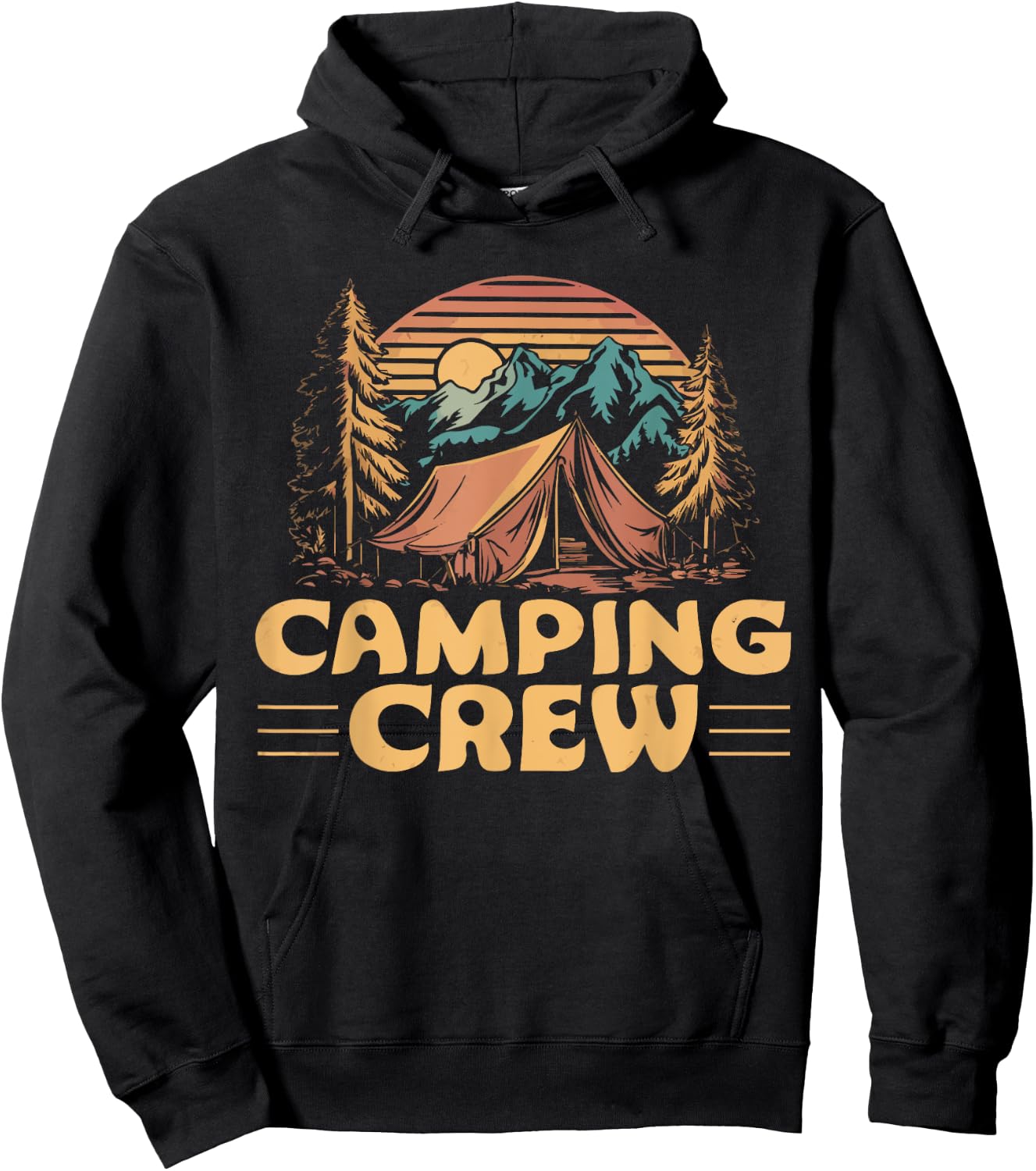 Camping Crew Family Friends Men Women Kids Boys And Girls Hoodie - Hoodie | Black
