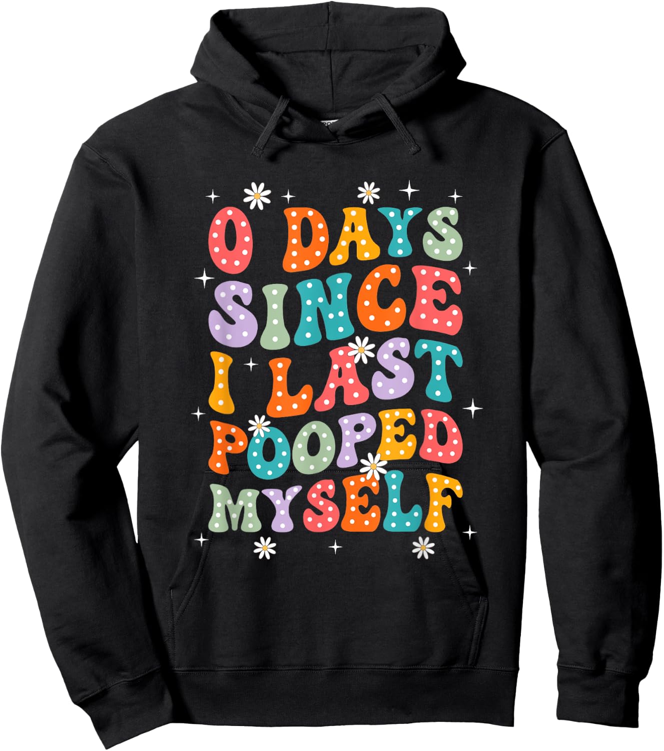 0 Days Since I Last Pooped Myself Funny Adult Humor Meme Hoodie - Hoodie | Black