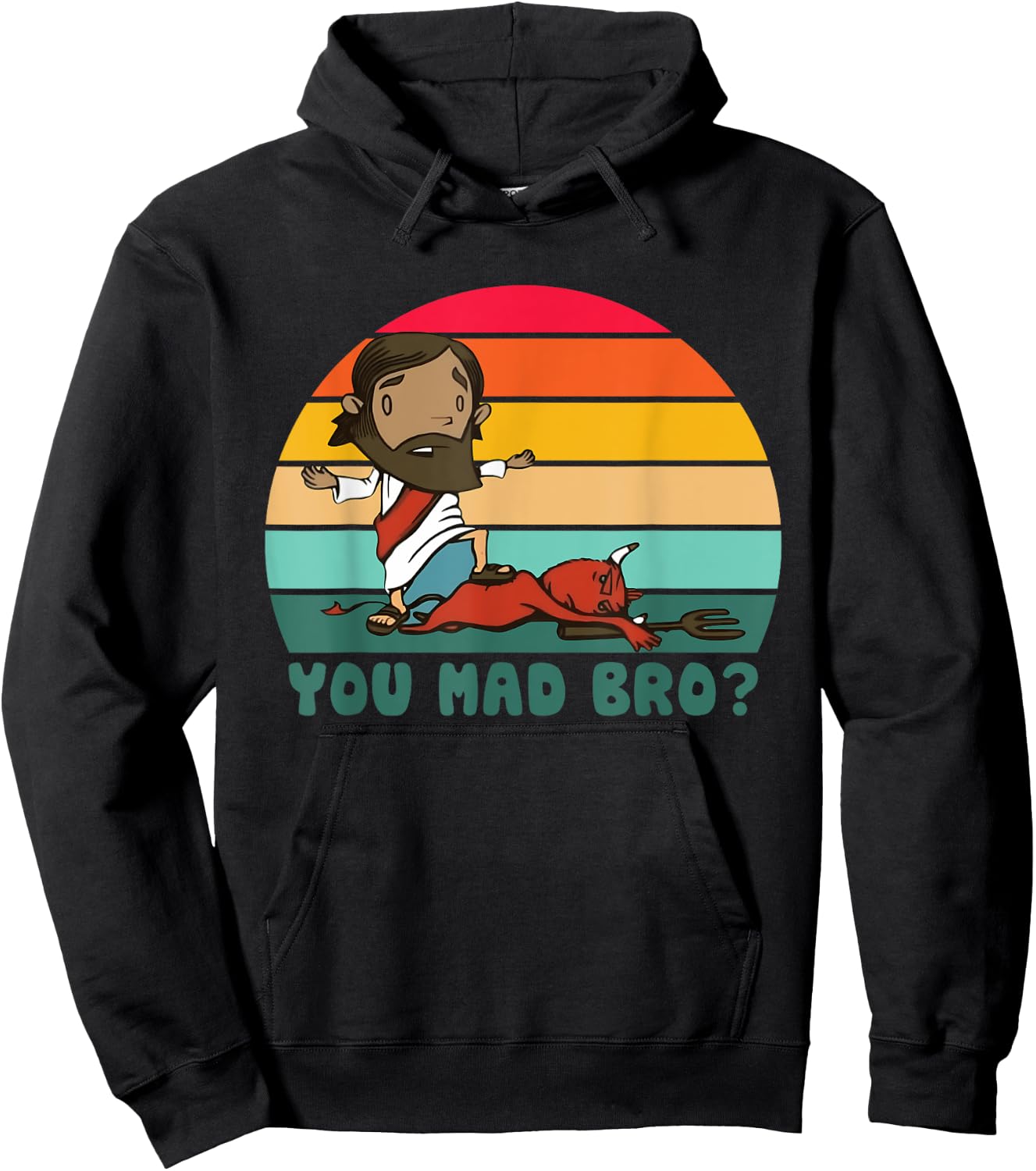 You Mad Bro? Christ Jesus Christian Vintage Design Hoodie - Hoodie | Black