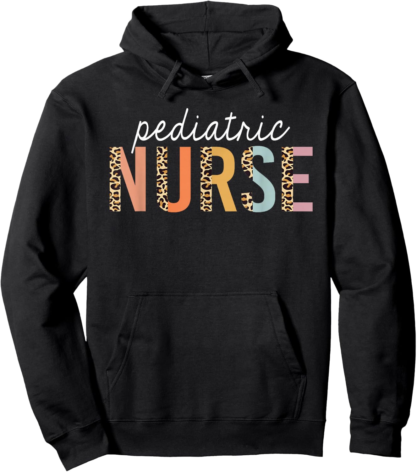 Pediatric Nurse Leopard Print Nursing School Women Hoodie - Hoodie | Black