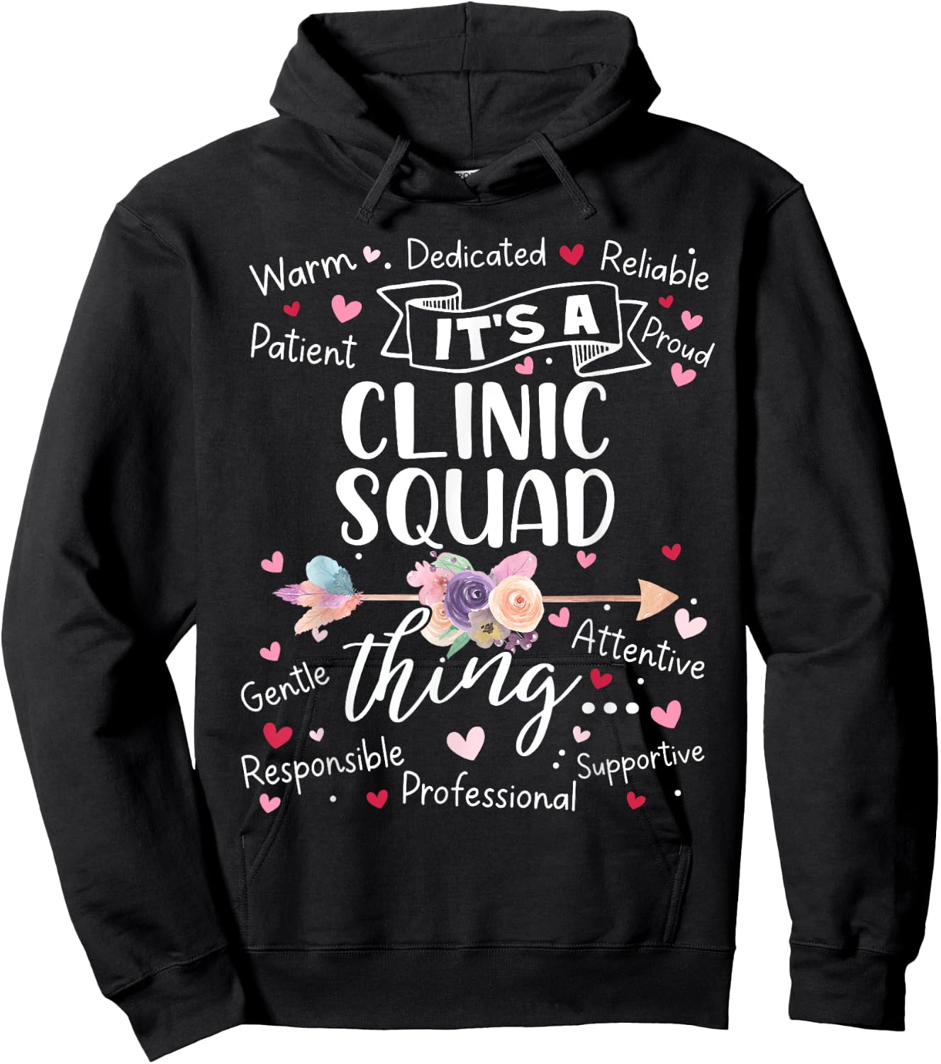 Clinic Squad School Nurse Team Crew Mother's Day Elemtary Hoodie - Hoodie | Black
