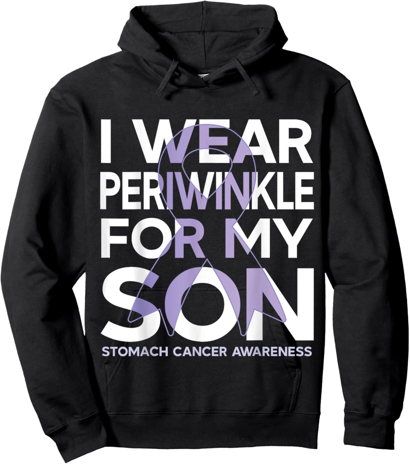 I Wear Periwinkle Ribbon For my Son Stomach Cancer Awareness Hoodie - Hoodie | Black