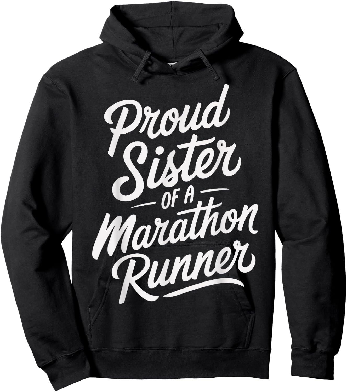 Proud Sister of a Marathon Runner Design for Family Support Hoodie - Hoodie | Black