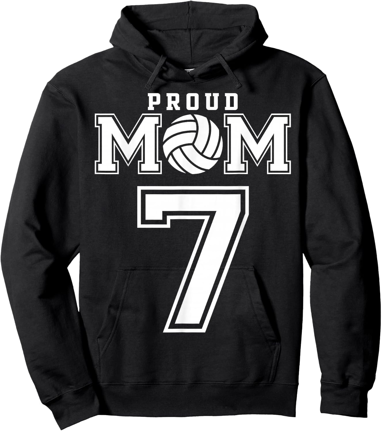 Custom Proud Volleyball Mom Number 7 Personalized Women Hoodie - Hoodie | Black