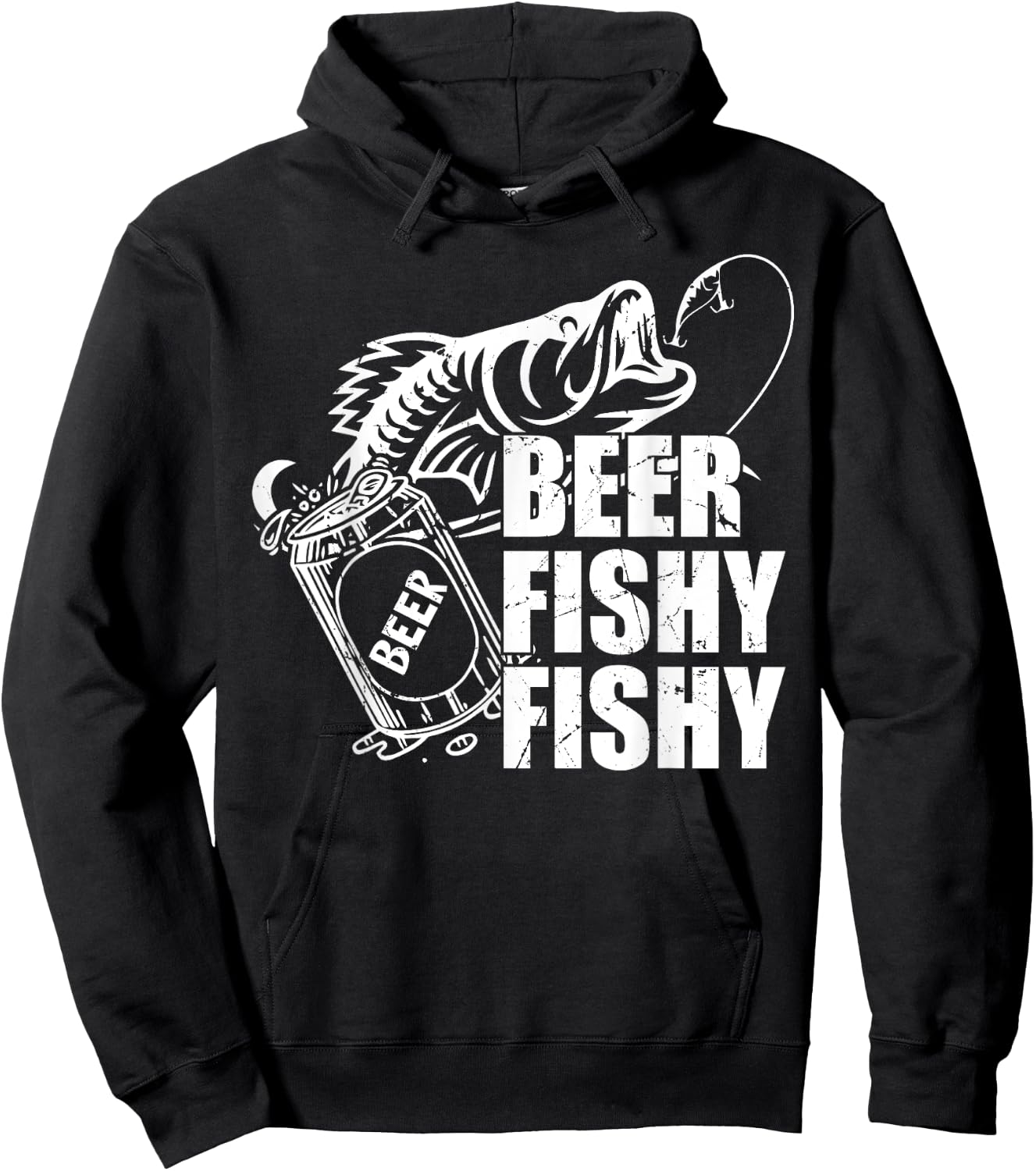 Beer Fishy Fishy Funny Fishing Drinking Birthday Gifts Hoodie - Hoodie | Black