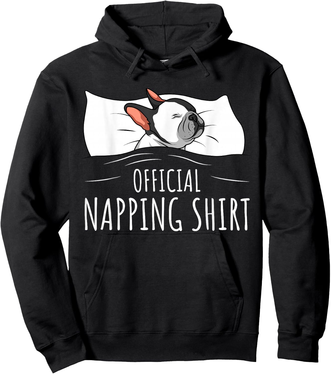 Sleeping French Bulldog Pyjamas Official Napping Women Girls Kids Hoodie - Hoodie | Black