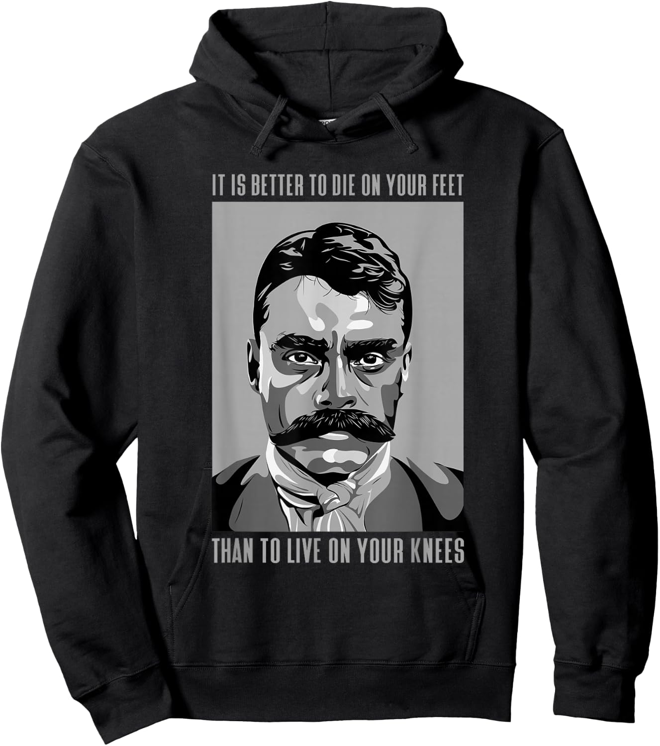 Zapata Icon of Mexican History Emiliano Zapata Frase Celebre del Heroe de Mexico -Adults Black Small Classic Hoodie - Hoodie | Black