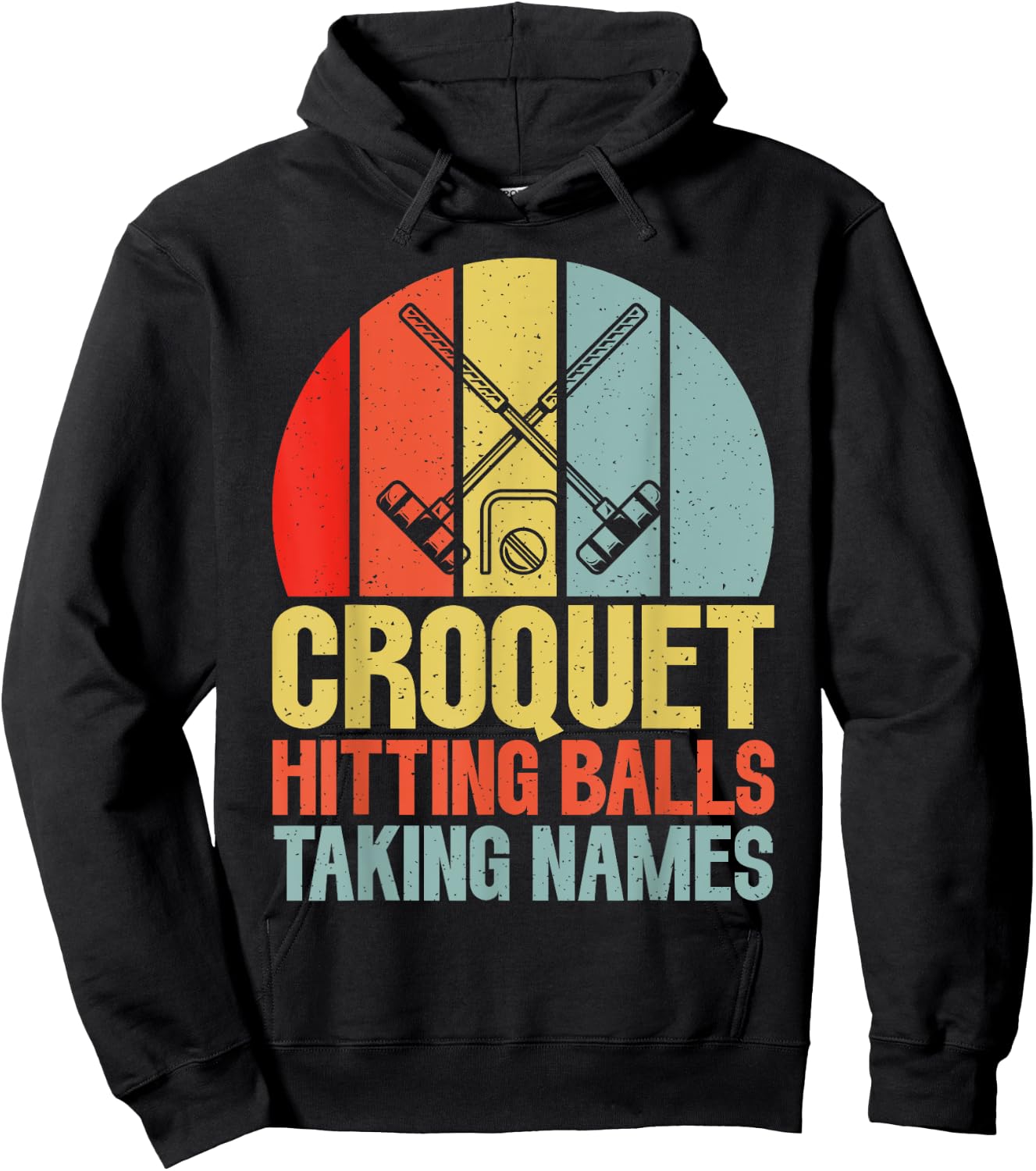 Croquet Hitting Balls Taking Names Croquet Hoodie - Hoodie | Black