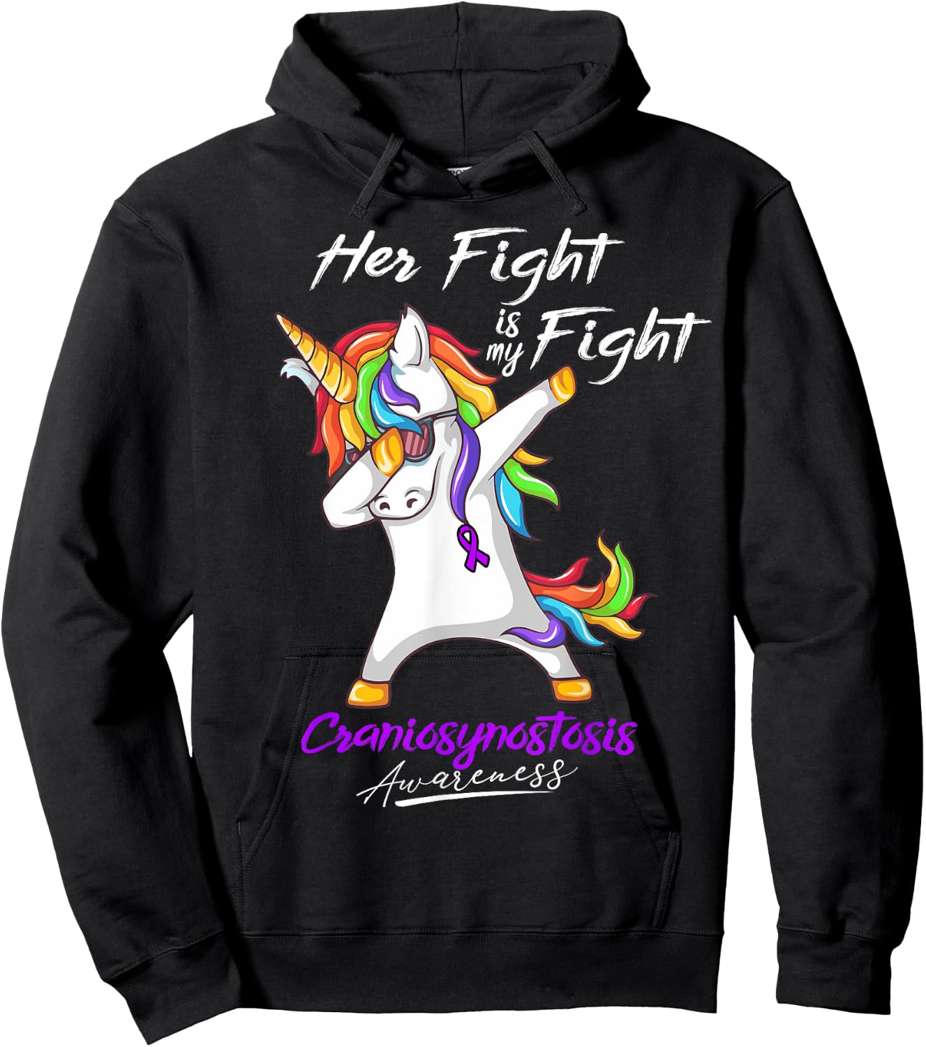 Her Fight Is My Fight Craniosynostosis Awareness Hoodie - Hoodie | Black
