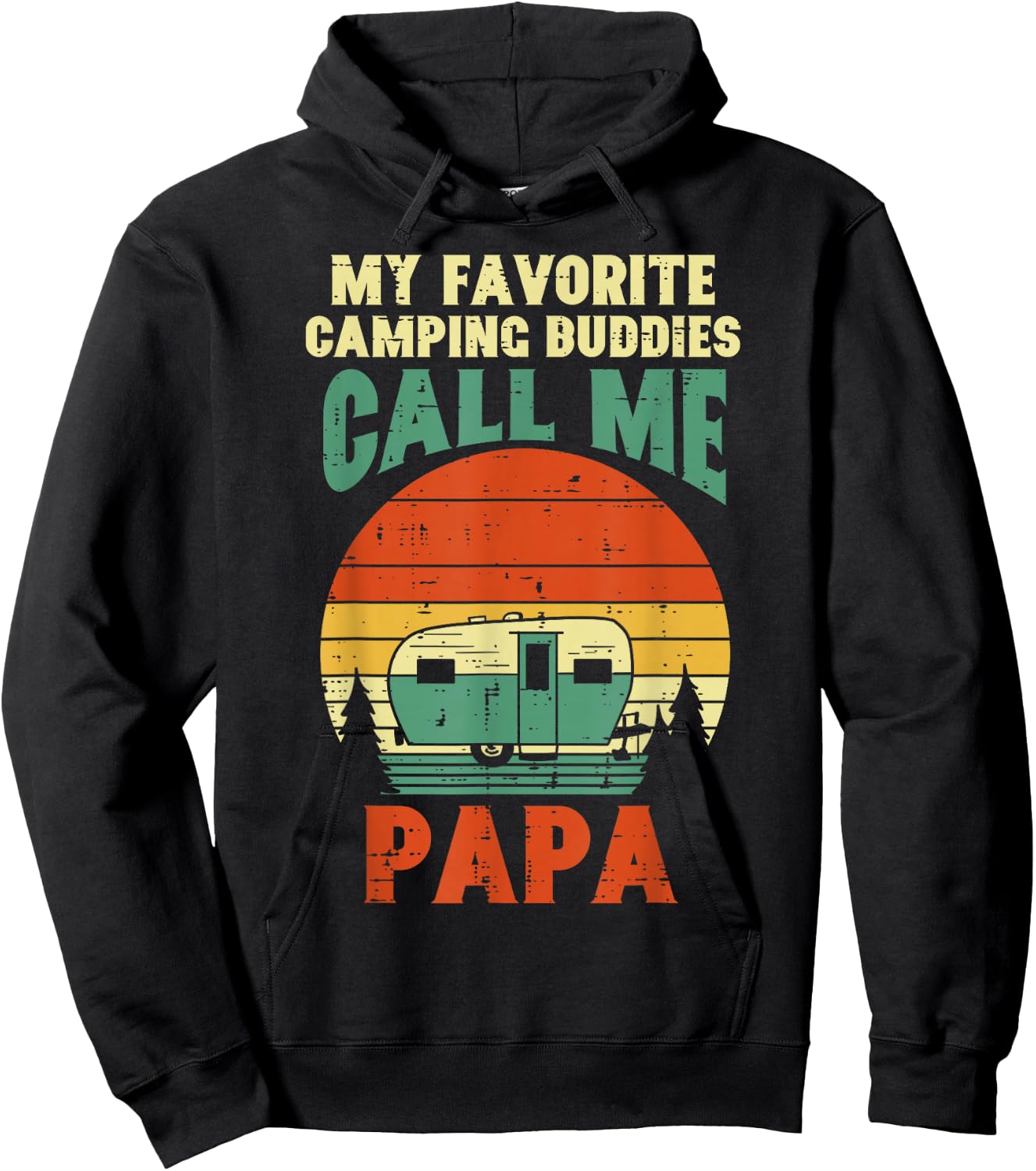 Favorite Camping Buddies Call Me Papa Retro Outdoor Dad Men Hoodie - Hoodie | Black