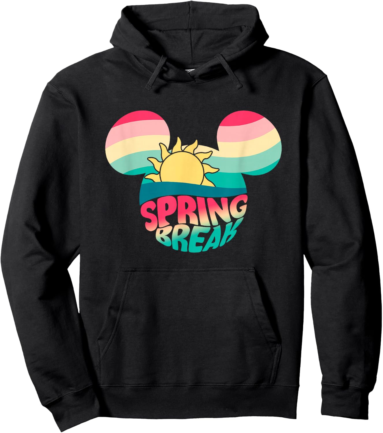 Disney Mickey And Friends Spring Break Mickey Silhouette Hoodie - Hoodie | Black