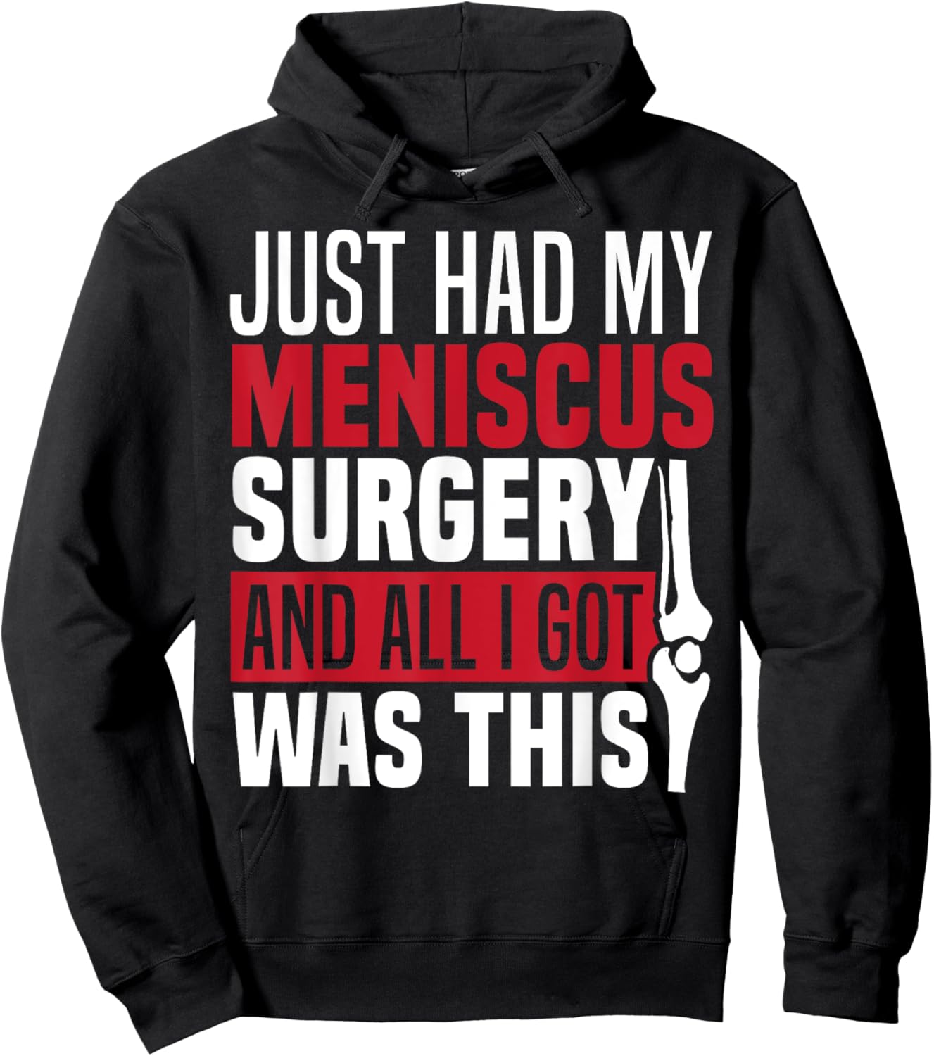 Meniscus Injury Recovery Meniscus Repair Meniscus Tear Hoodie - Hoodie | Black