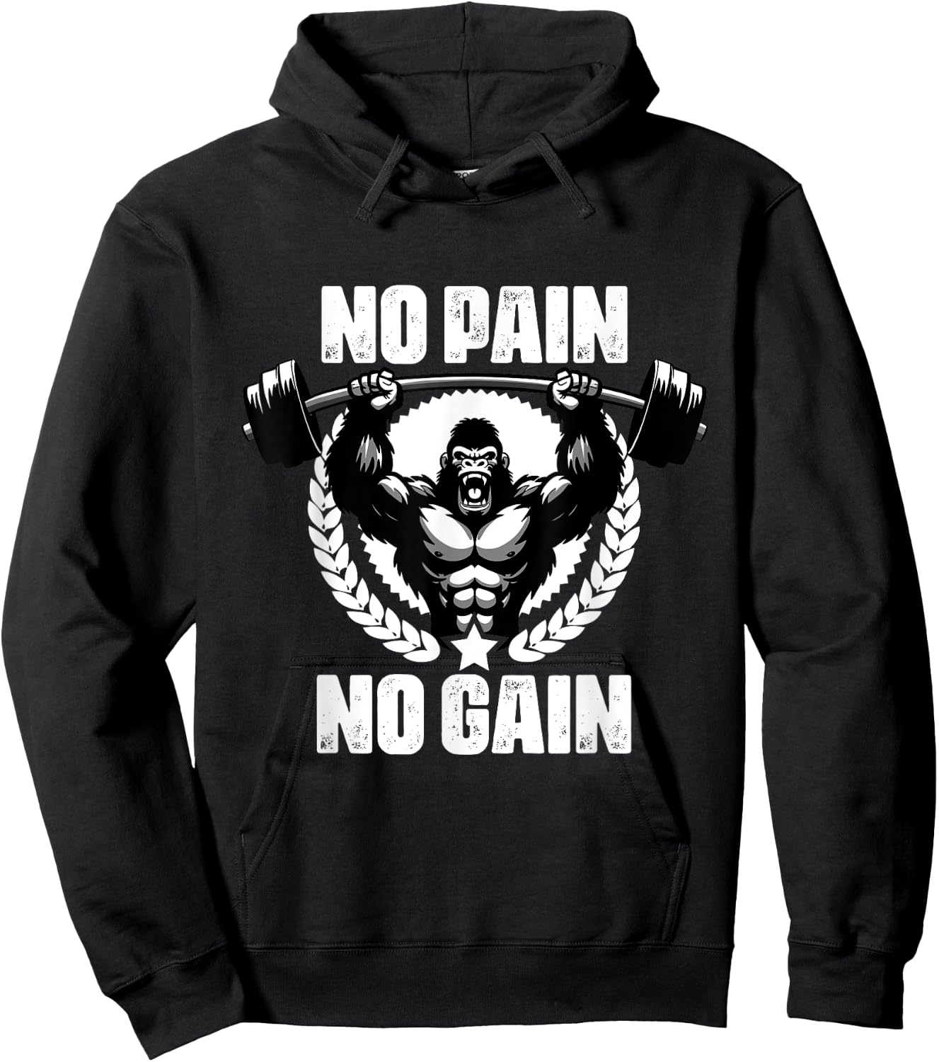 No Pain No Gain Weightlift Workouts Gym Quotes Gym Fitness Hoodie - Hoodie | Black