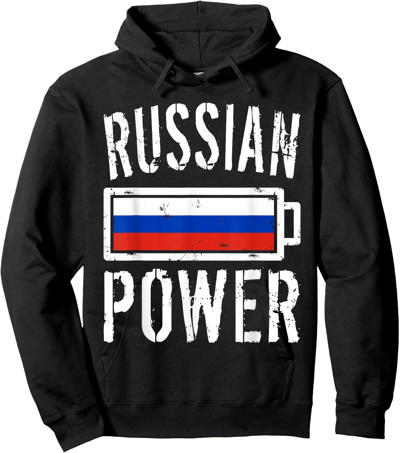 Russia Flag | Russian Power Battery Proud Hoodie - Hoodie | Black