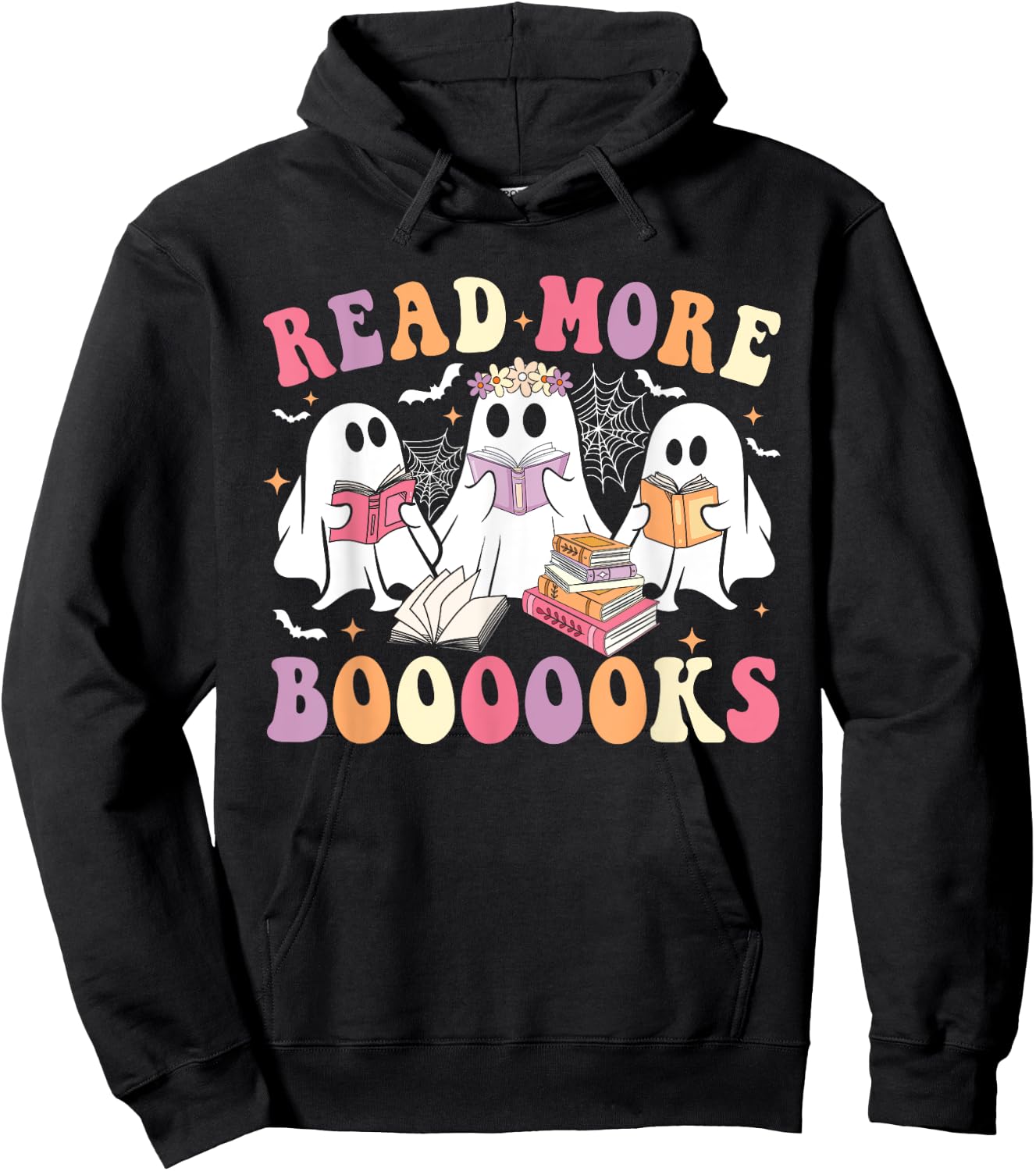 Cute Ghost Book Read More Books Funny Teachers Halloween Hoodie - Hoodie | Black