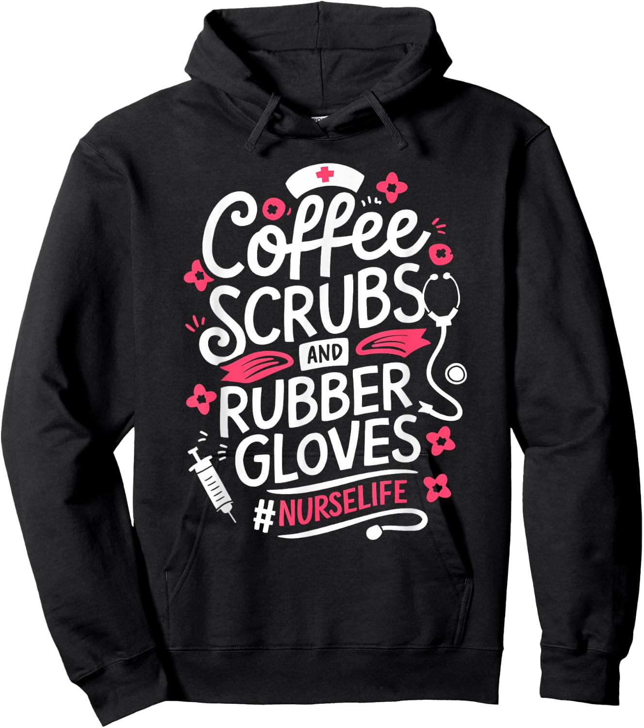 Nurse Medical Hospital Humor Coffee Lover Gift & Hoodie - Hoodie | Black