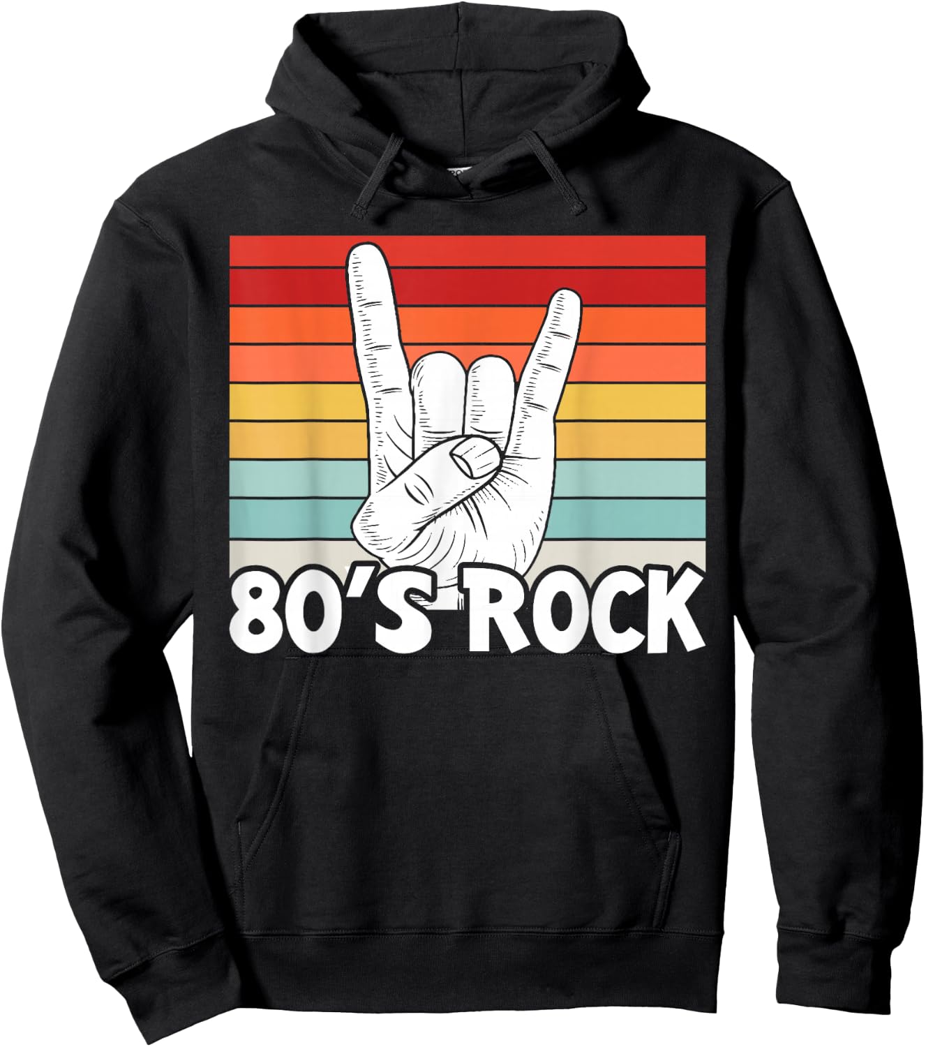 Vintage 80's Rock Band Hoodie - Hoodie | Black