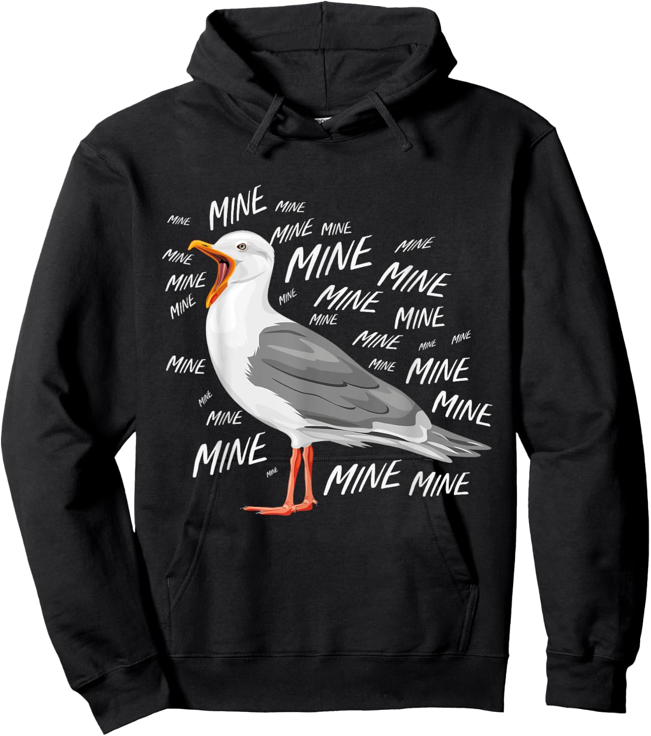 Funny Seagull Mine Hoodie - Hoodie | Black