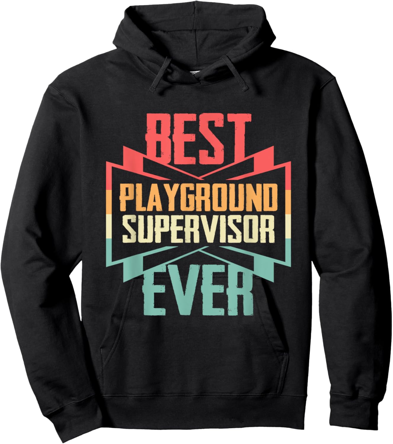 Vintage Best Playground Supervisor Ever Hoodie - Hoodie | Black