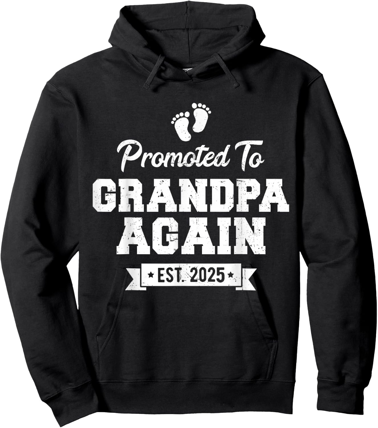 Promoted to Grandpa Again 2025 Soon To Be Grandfather Again Hoodie - Hoodie | Black