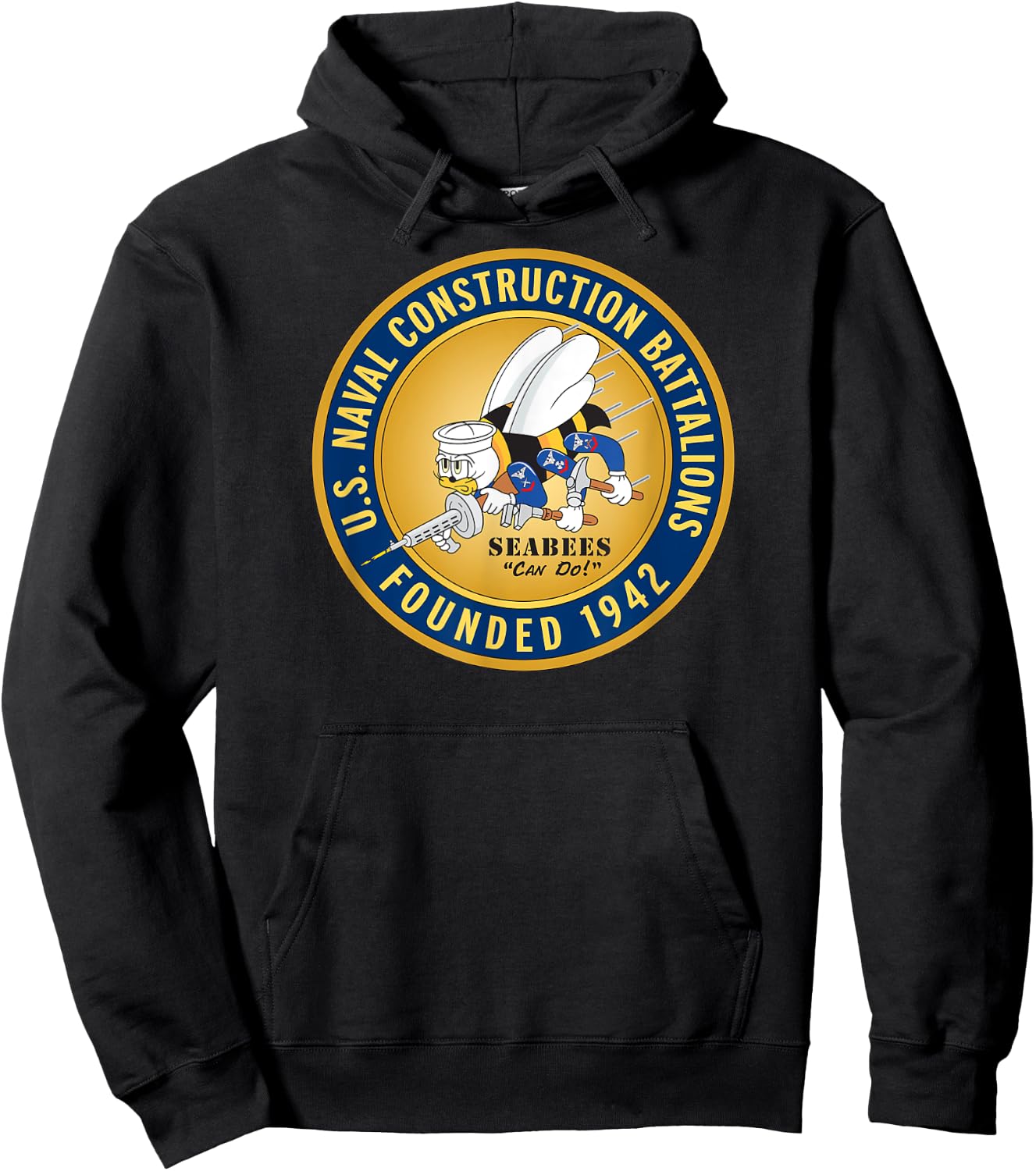 U.S Naval Construction Battalions Hoodie - Hoodie | Black