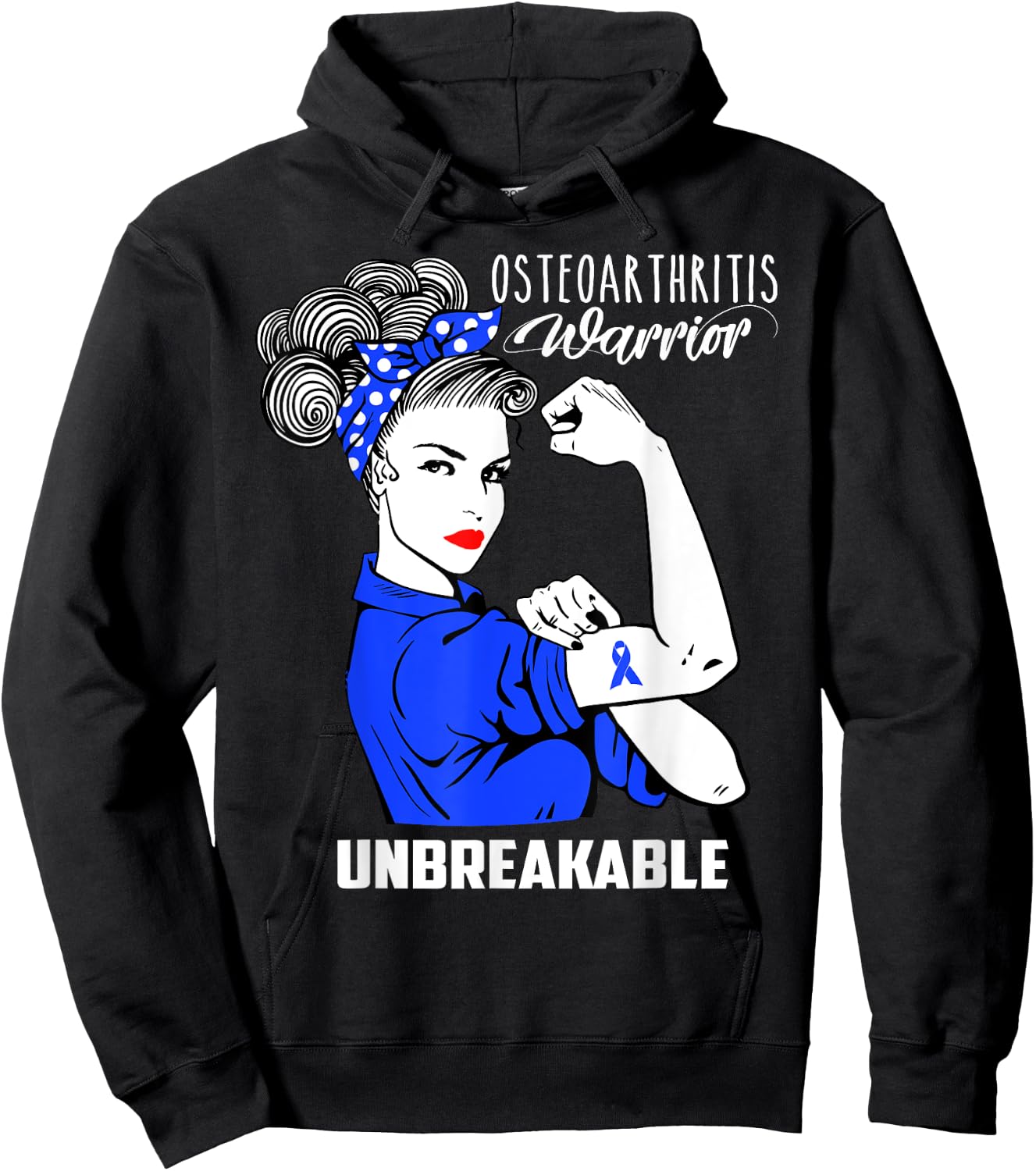 Osteoarthritis Warrior Unbreakable Shirt Awareness Gift Hoodie - Hoodie | Black