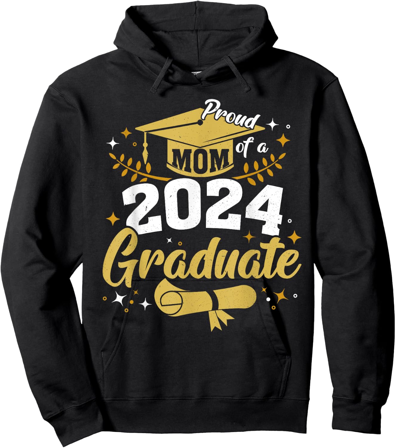 Family Senior 2024 Proud Mom Of A Class Of 2024 Graduate Hoodie - Hoodie | Black