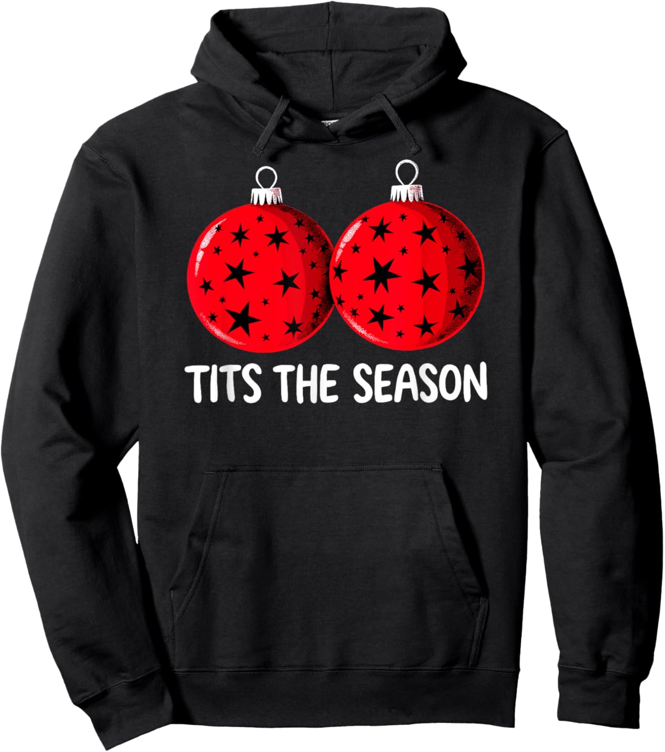 Tits the Season Christmas Tree Decorations Balls Adult Humor Hoodie - Hoodie | Black