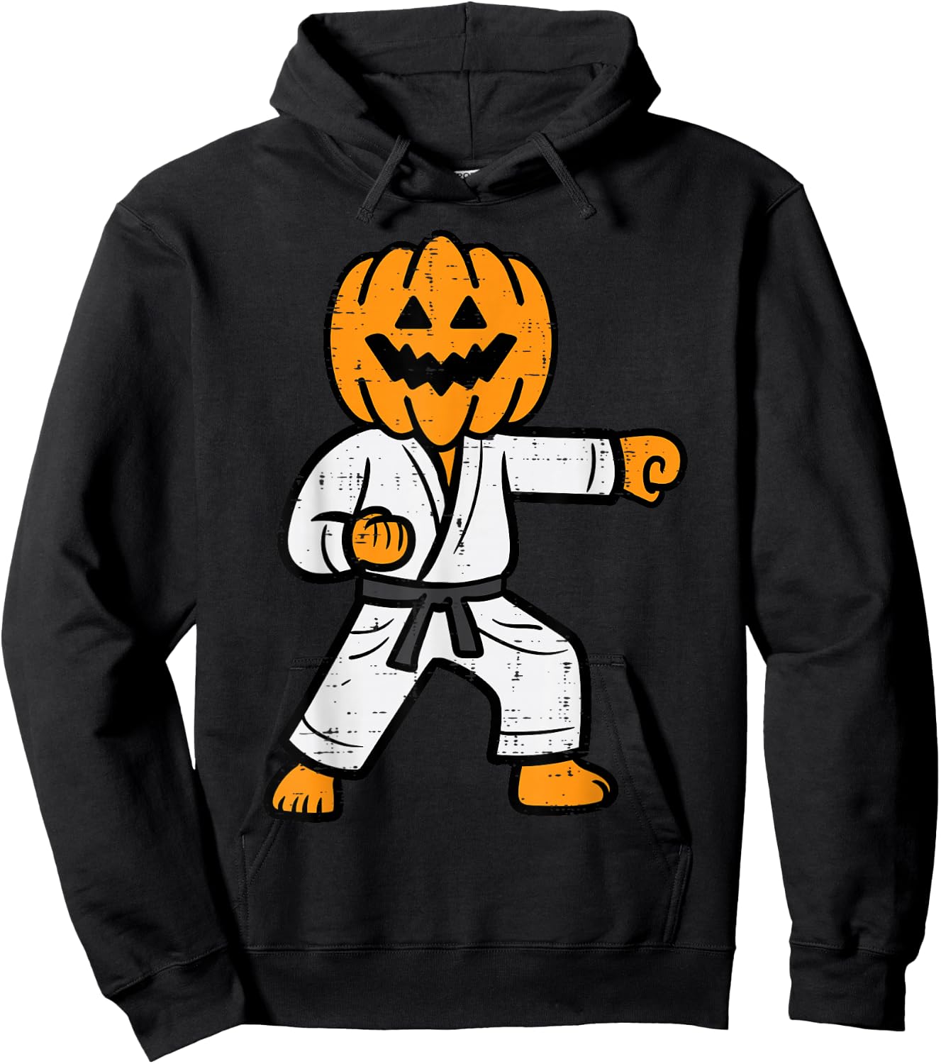 Halloween Karate Pumpkin Martial Arts Costume Men Boys Kids Hoodie - Hoodie | Black