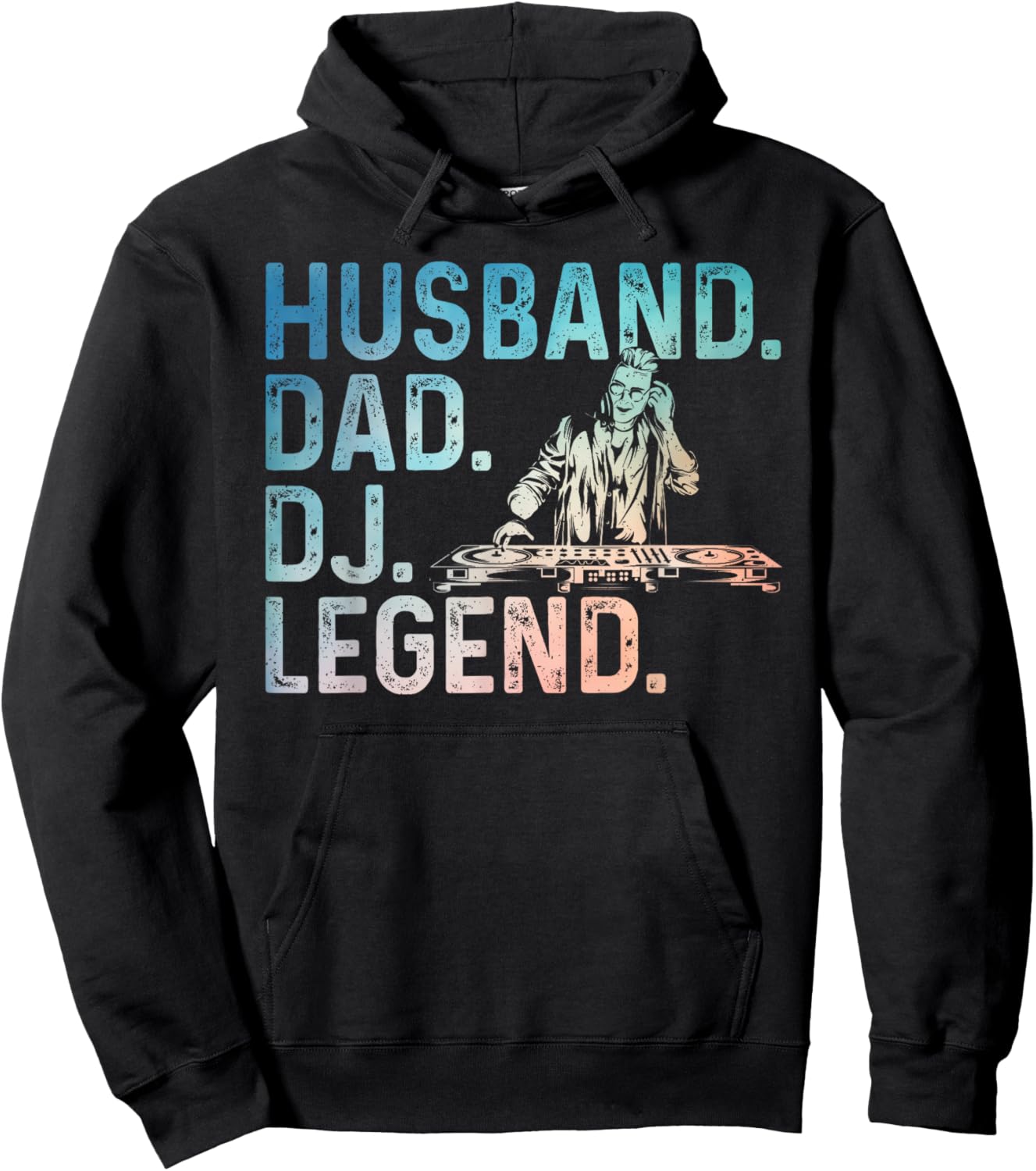 DJ Art For Husband Dad Music Producer Disc Jockey Techno DJ Hoodie - Hoodie | Black