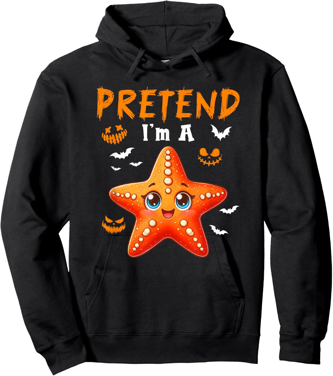 Pretend I'm A Starfish Halloween Costume Sea Animal Lover Hoodie - Hoodie | Black