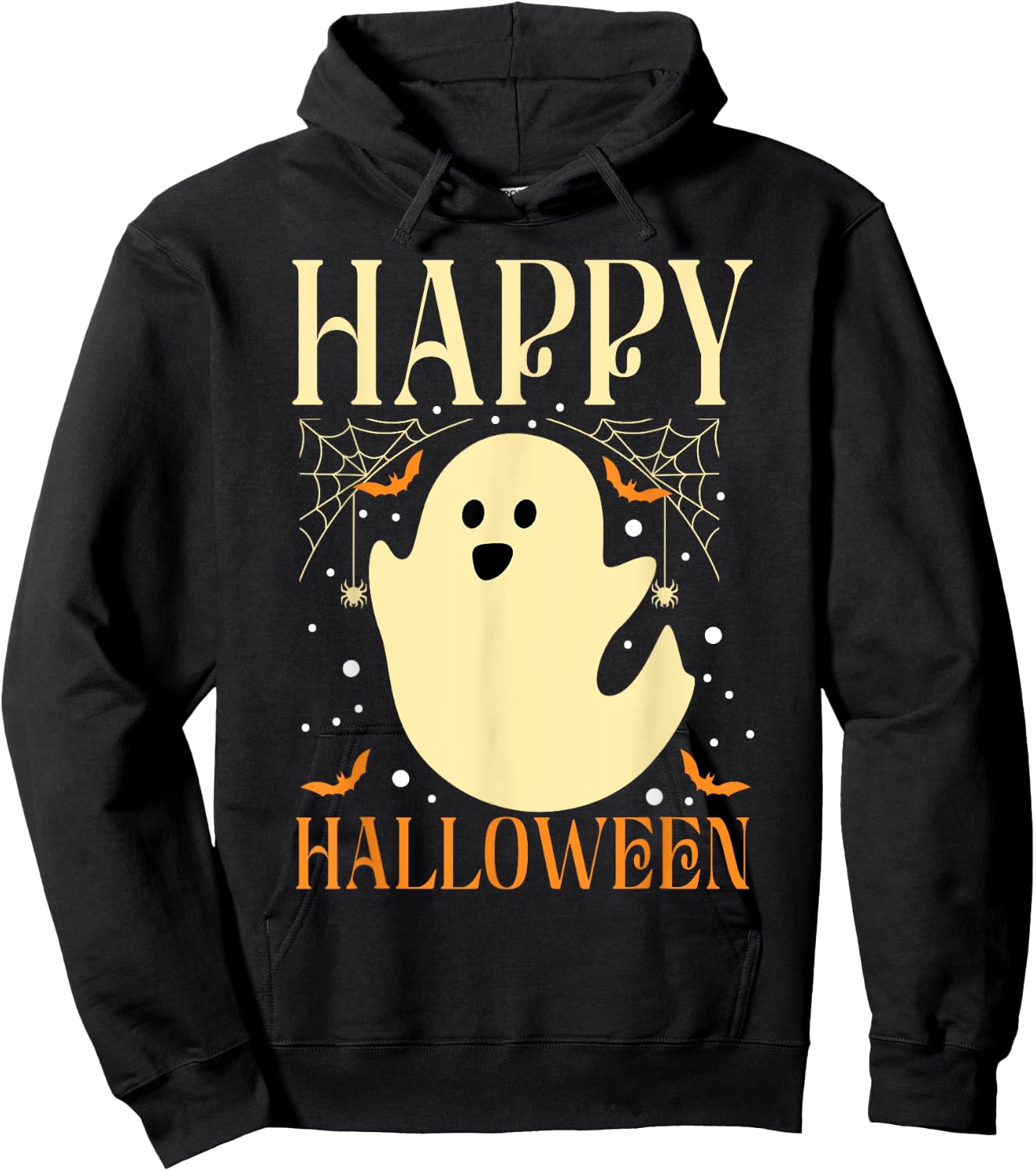 Happy Halloween Ghost Cute Spooky Boo Adults Kids Hoodie - Hoodie | Black