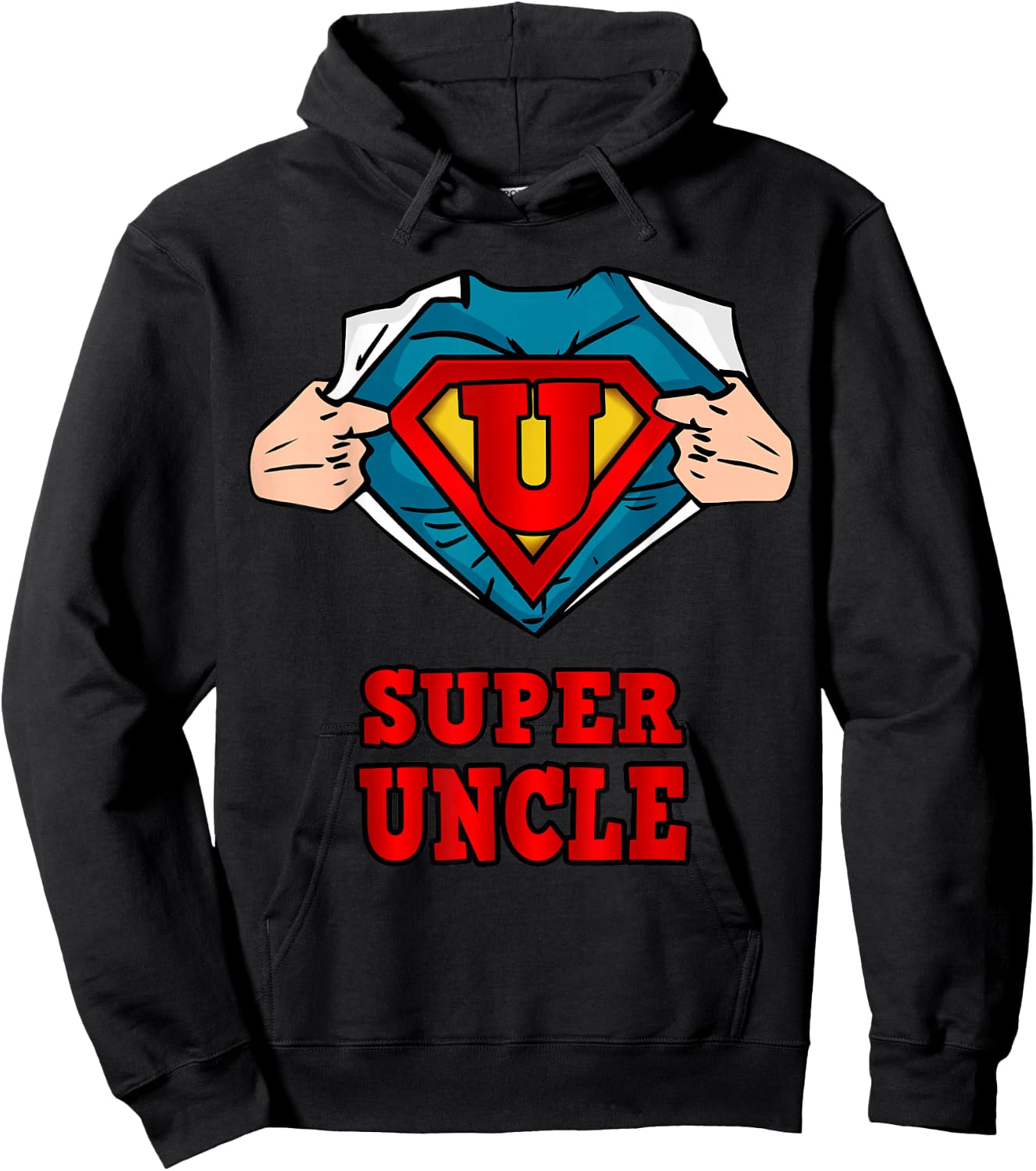 Super uncle Superhero - Great Gift from niece and neph Hoodie - Hoodie | Black