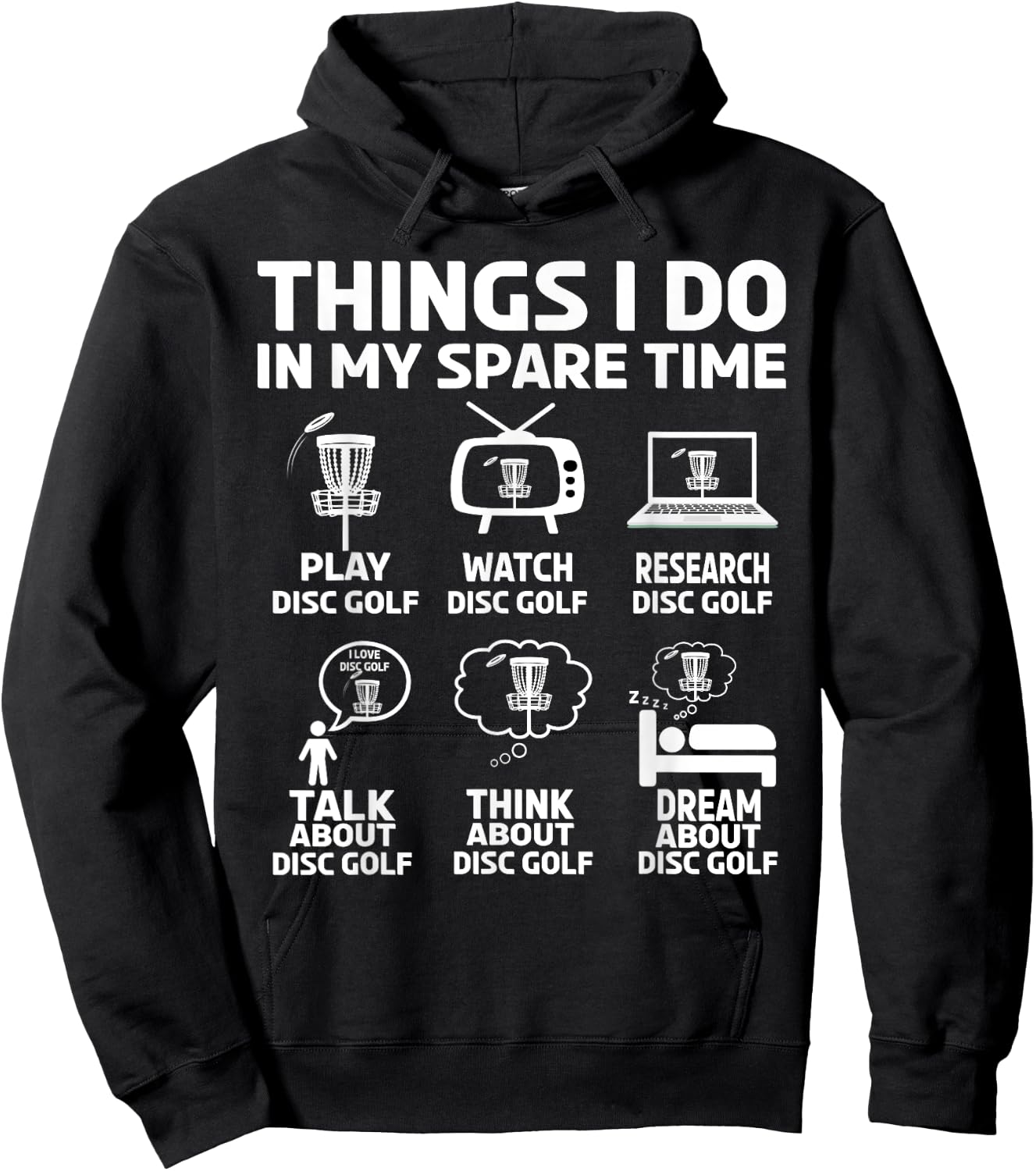 Funny disc golfing frolfing joke with disc golf tree basket Hoodie - Hoodie | Black