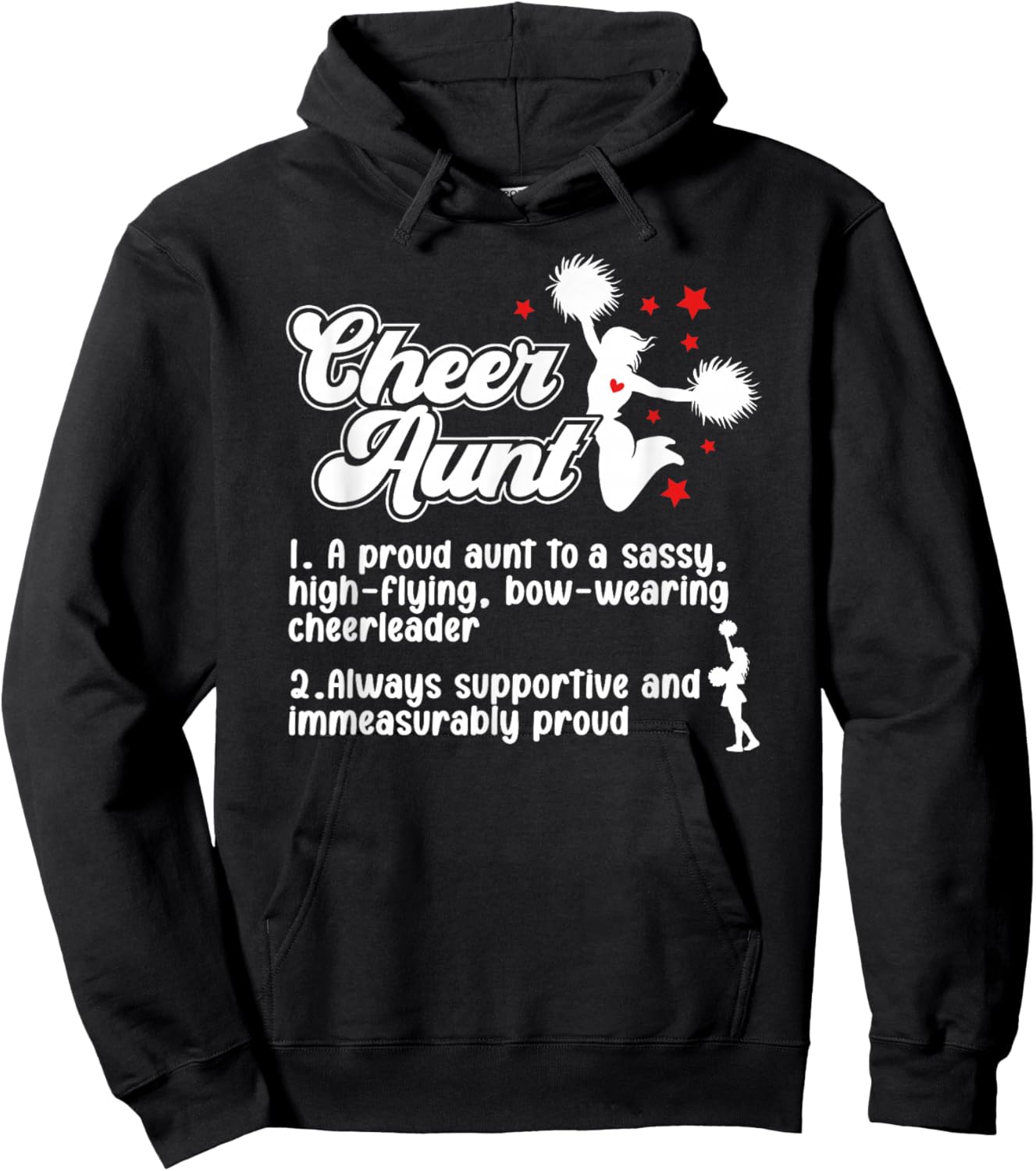 Cheer Aunt Definition Cheerleading Aunt Cheerleader Auntie Hoodie - Hoodie | Black