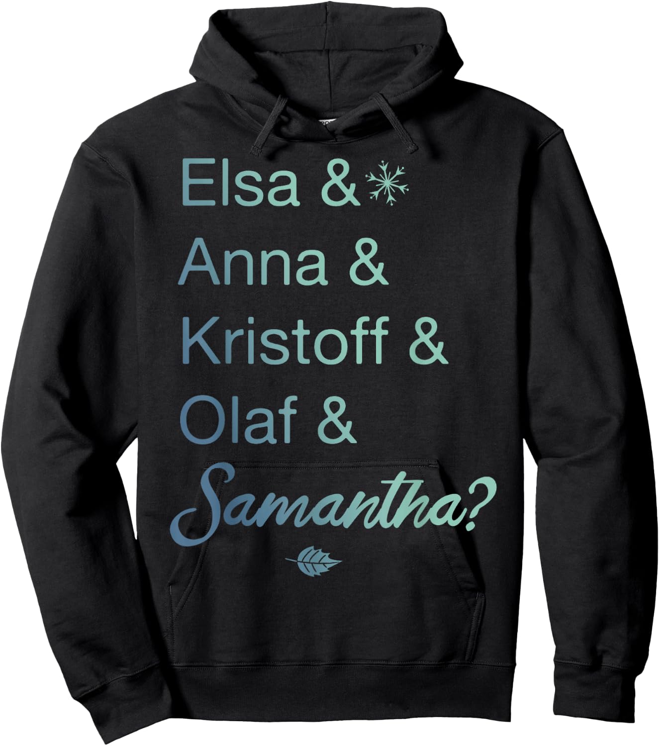 Disney Frozen 2 Character Name Stack & Samantha Hoodie - Hoodie | Black