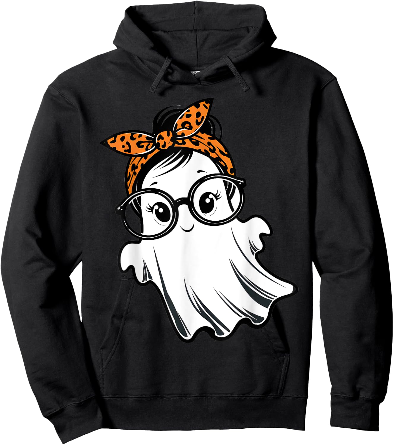 Halloween Ghost Glasses Girl Ghost Costume Eyeglass Women Hoodie - Hoodie | Black