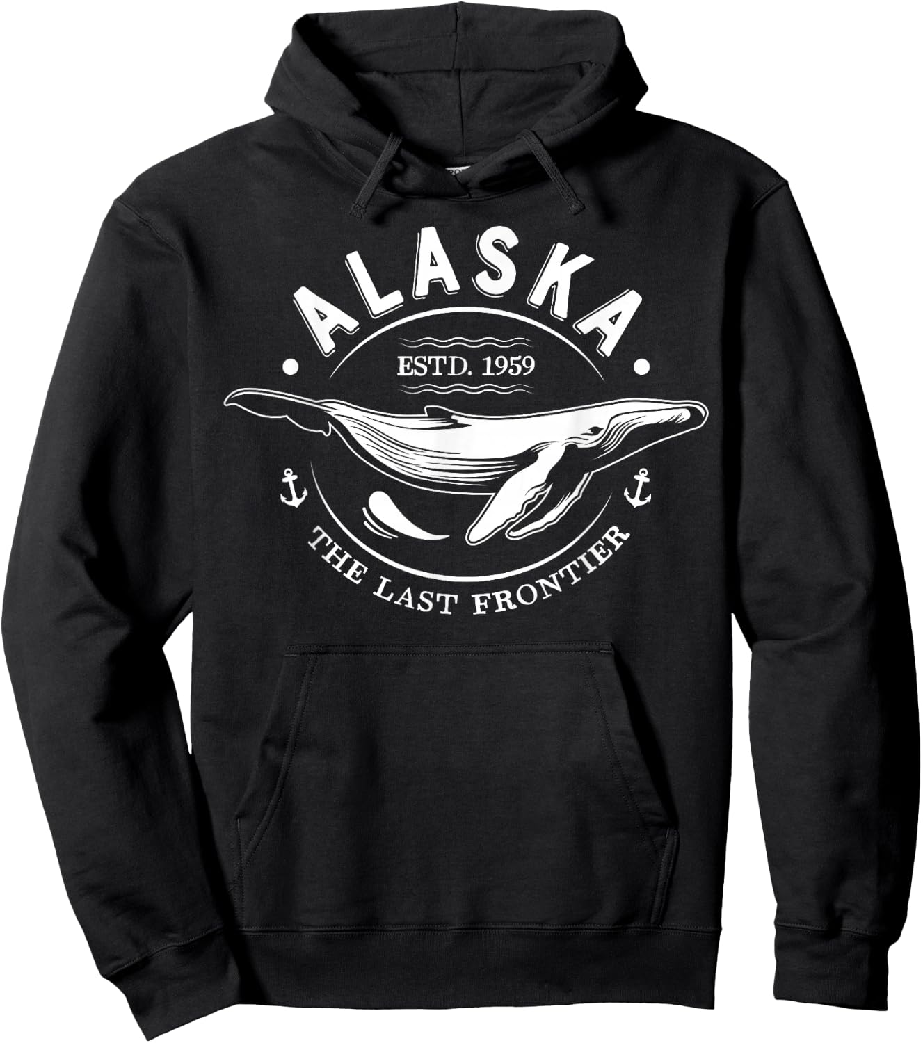 Alaska The Last Frontier Whale Home Cruise Vintage Men Women Hoodie - Hoodie | Black