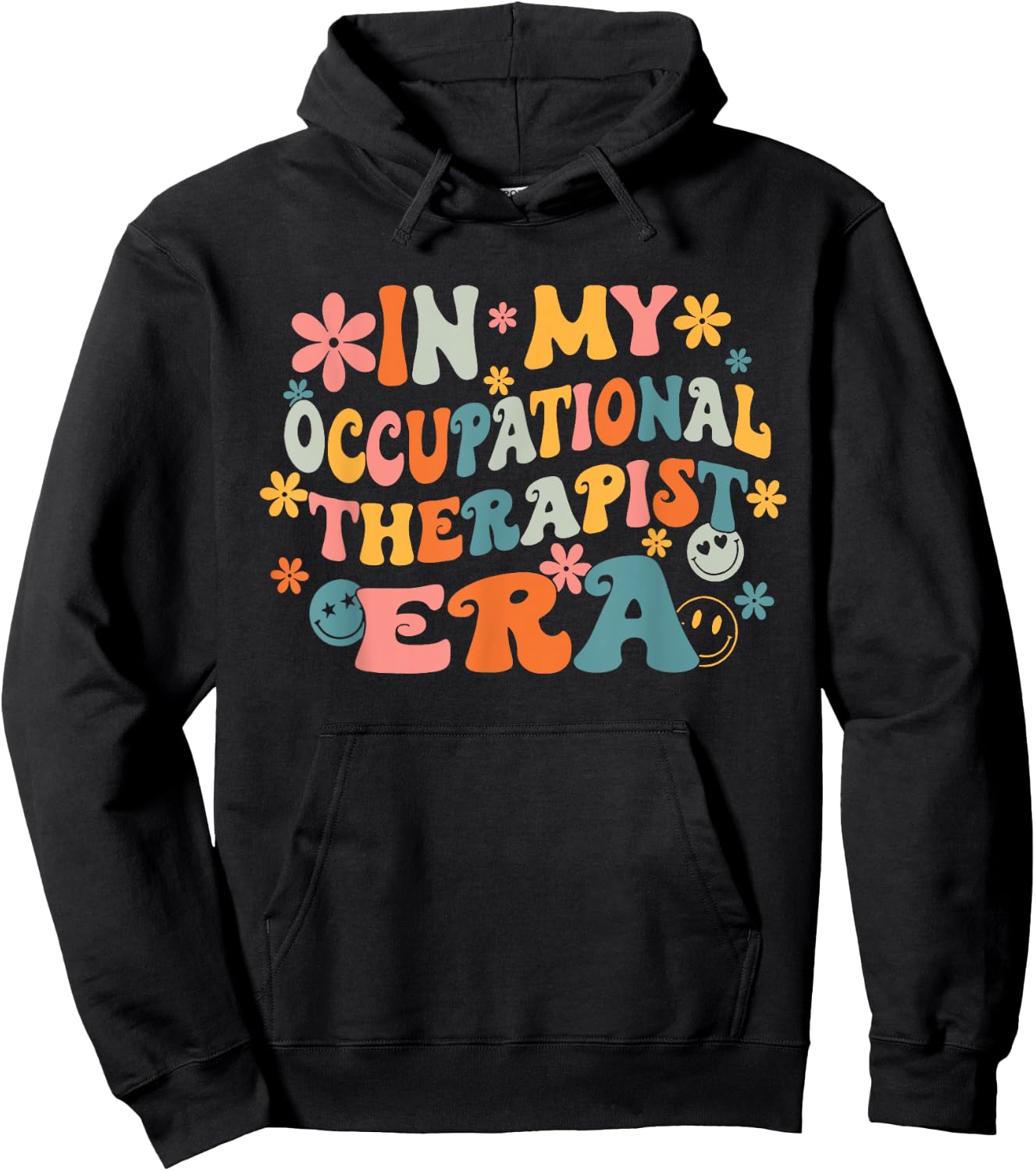 In My Occupational Therapist Era Retro Groovy OT OTA Therapy Hoodie - Hoodie | Black